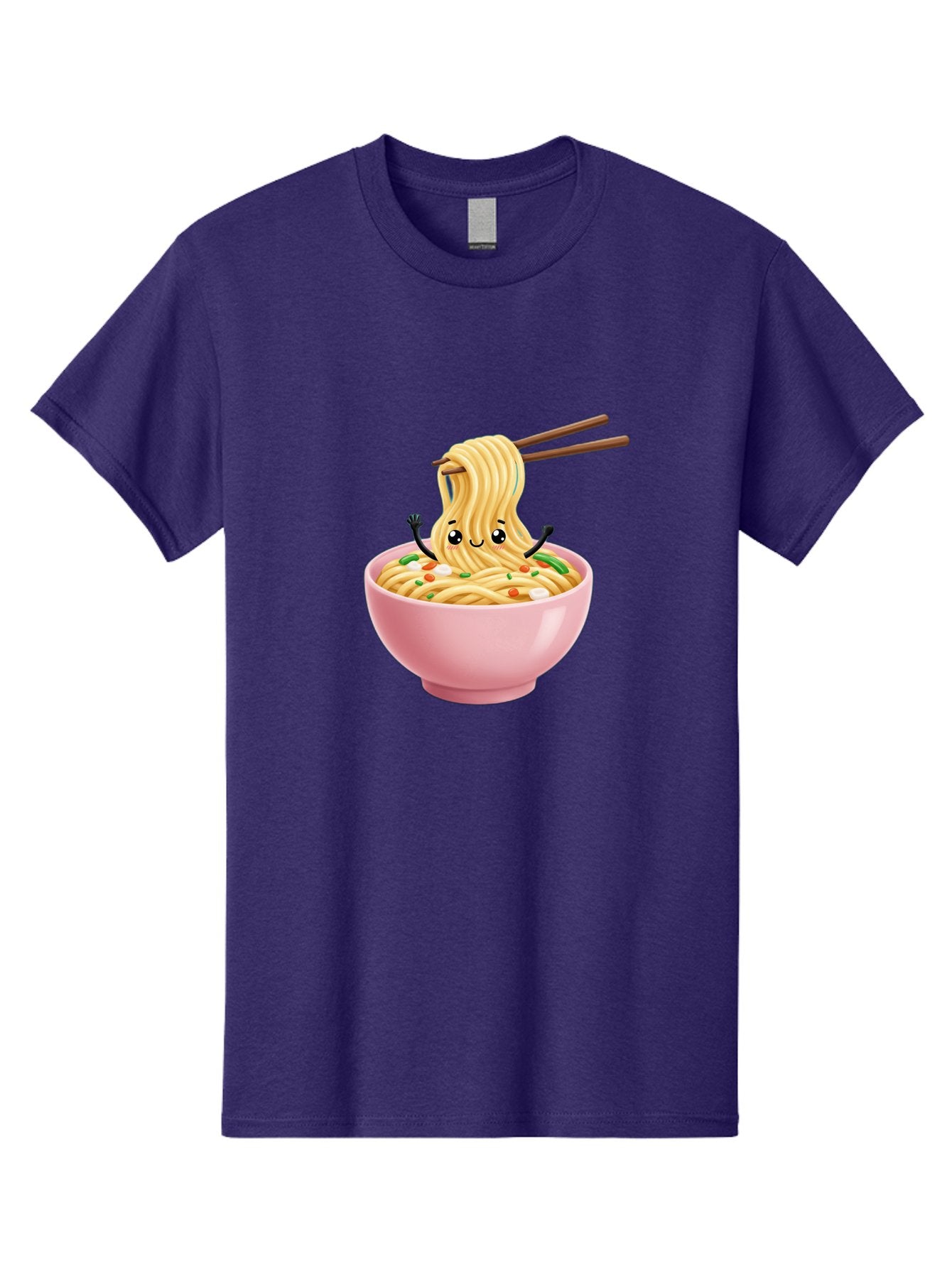 Ramen-Noodle-Character Men'S Graphic Tee, 100% Cotton, Comfortable Casual Summer Wear, Machine Washable, Cartoon Noodles, Ramen Noodles, Noodle Character, Kawaii Food, Cute Noodles, Asian Cuisine, Noodle Bowl, Tasty Noodles, Foodie Art, Bae717 7