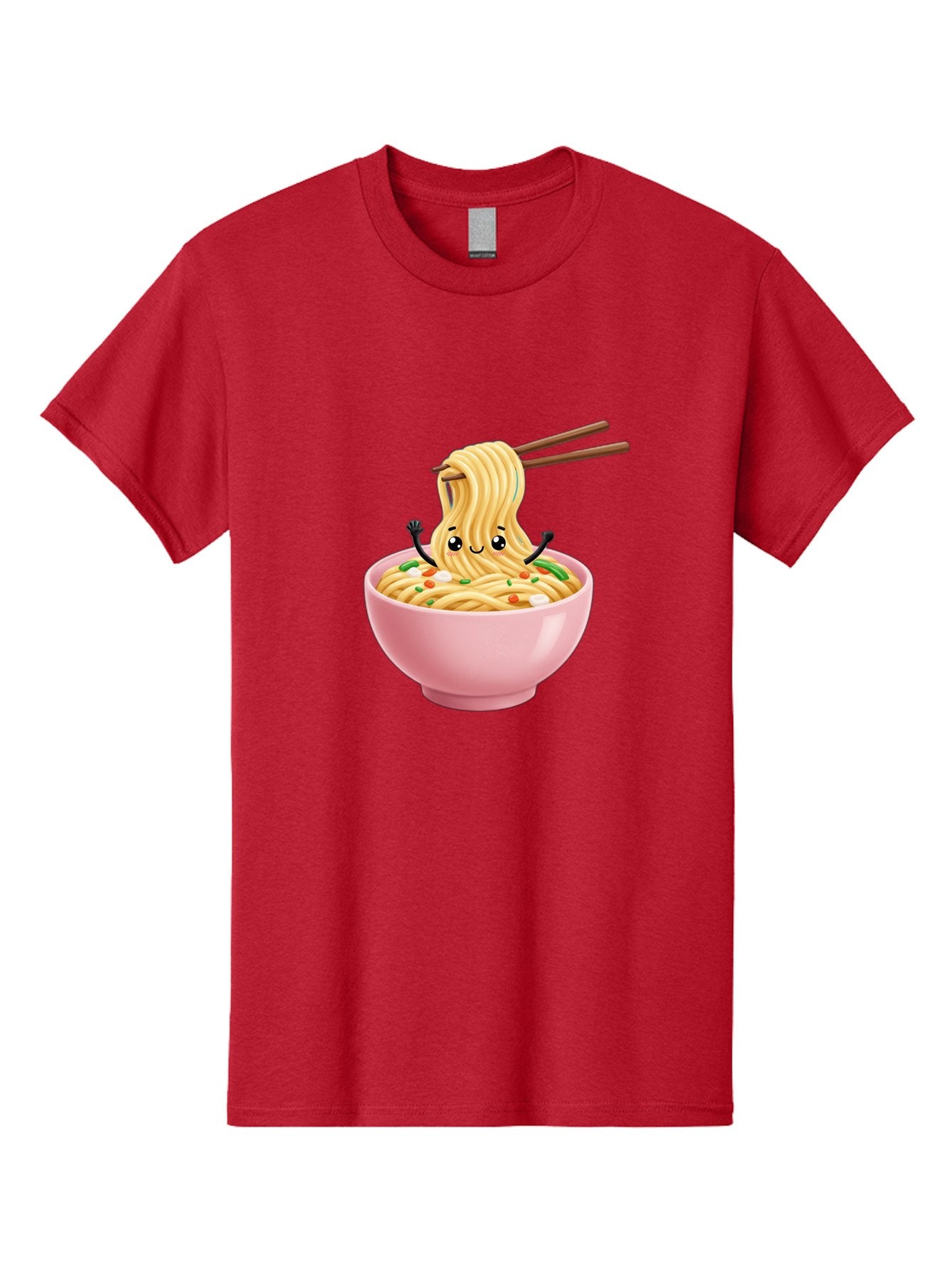 Ramen-Noodle-Character Men'S Graphic Tee, 100% Cotton, Comfortable Casual Summer Wear, Machine Washable, Cartoon Noodles, Ramen Noodles, Noodle Character, Kawaii Food, Cute Noodles, Asian Cuisine, Noodle Bowl, Tasty Noodles, Foodie Art, Bae717 13