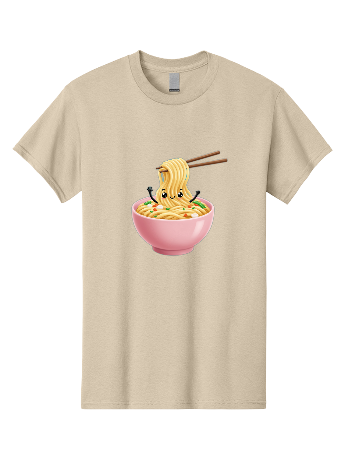 Ramen-Noodle-Character Men'S Graphic Tee, 100% Cotton, Comfortable Casual Summer Wear, Machine Washable, Cartoon Noodles, Ramen Noodles, Noodle Character, Kawaii Food, Cute Noodles, Asian Cuisine, Noodle Bowl, Tasty Noodles, Foodie Art, Bae717 12