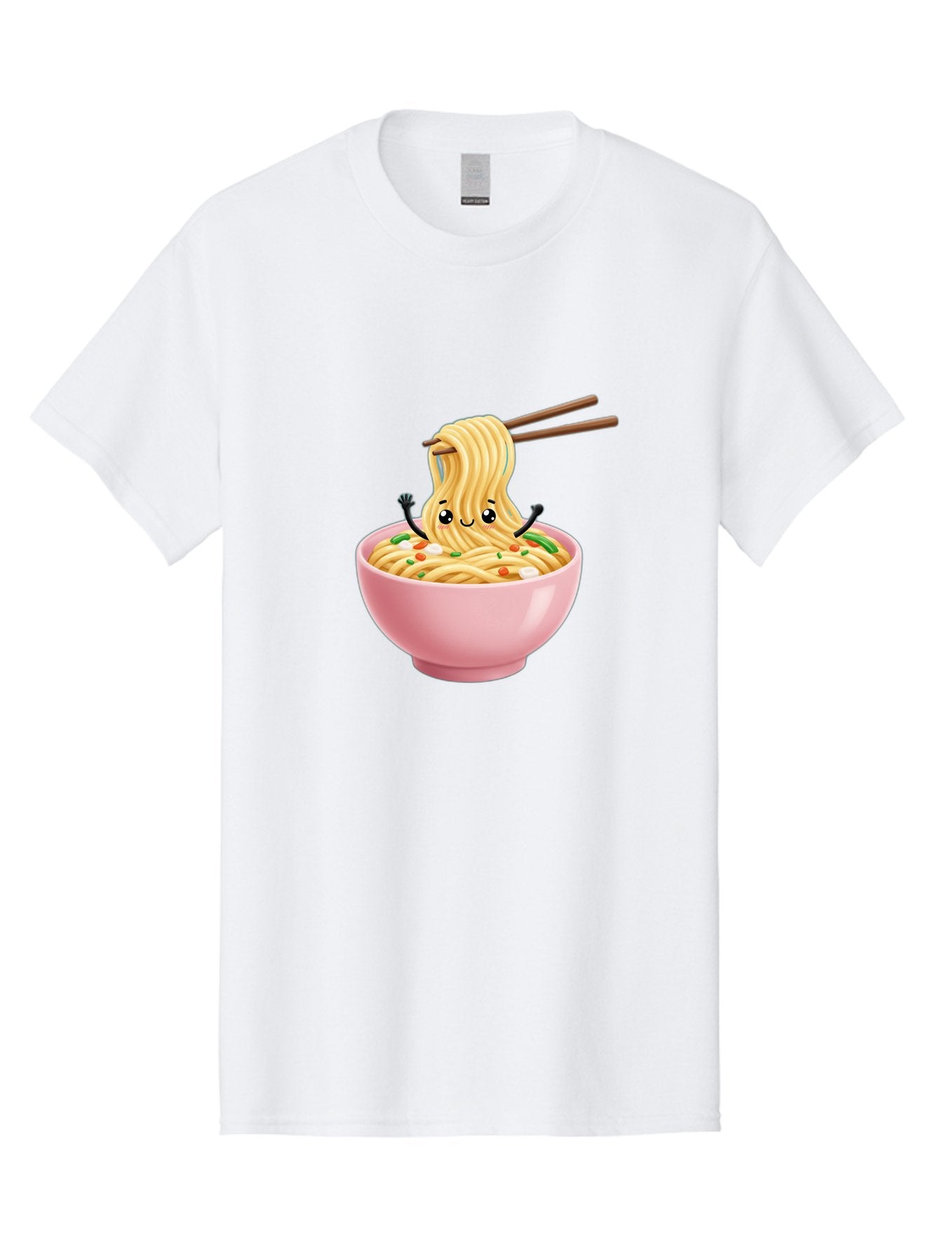 Ramen-Noodle-Character Men'S Graphic Tee, 100% Cotton, Comfortable Casual Summer Wear, Machine Washable, Cartoon Noodles, Ramen Noodles, Noodle Character, Kawaii Food, Cute Noodles, Asian Cuisine, Noodle Bowl, Tasty Noodles, Foodie Art, Bae717 12