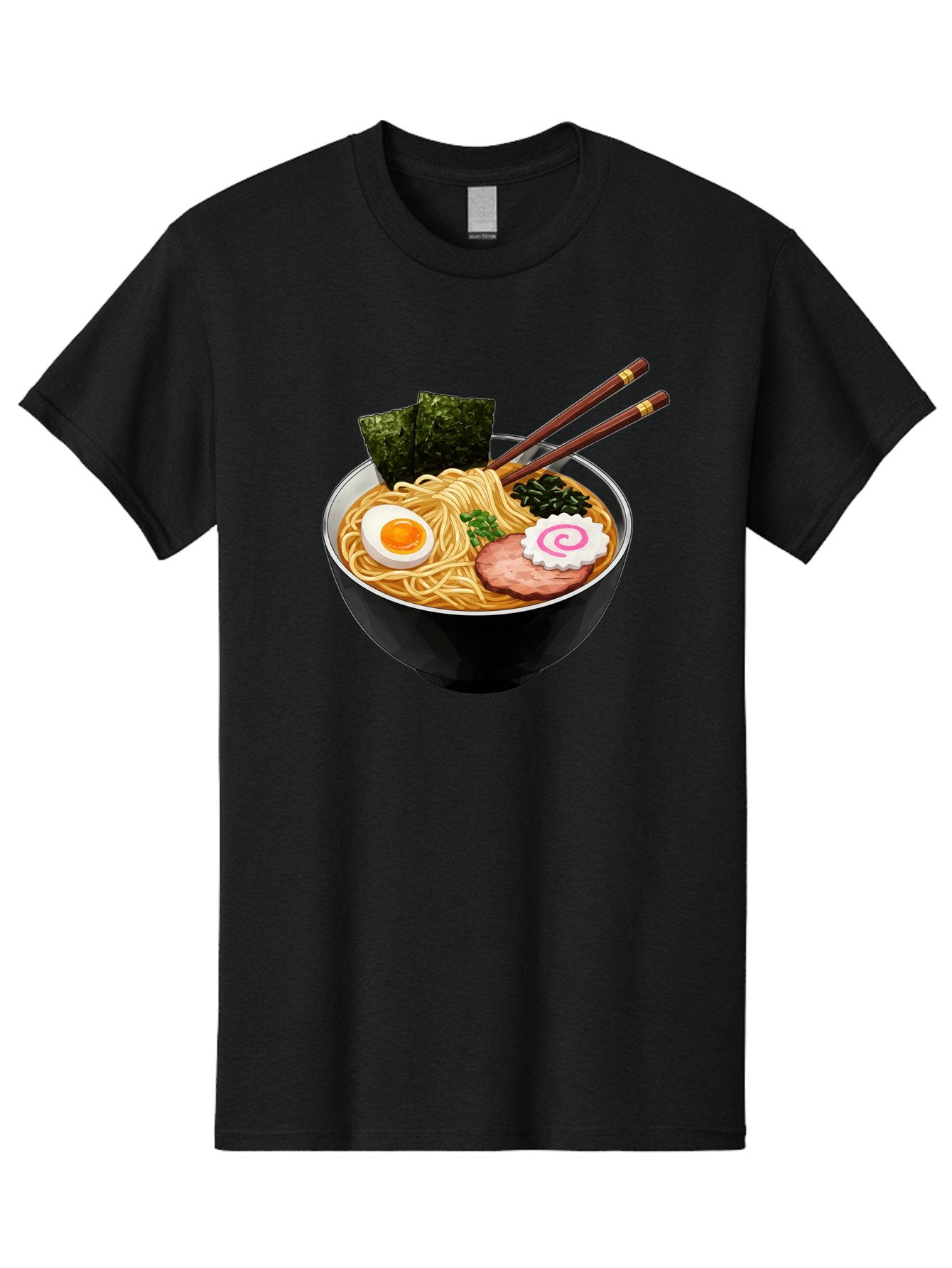 Ramen-Noodles-1 Men'S Graphic Tee, 100% Cotton, Comfortable Casual Summer Wear, Machine Washable, Bowl Of Ramen, Steaming Hot Noodles, Savory Broth, Boiled Egg, Sliced Pork, Seaweed, Green Onions, Fish Cake, Chopsticks, Asian Cuisine, Bae718 12