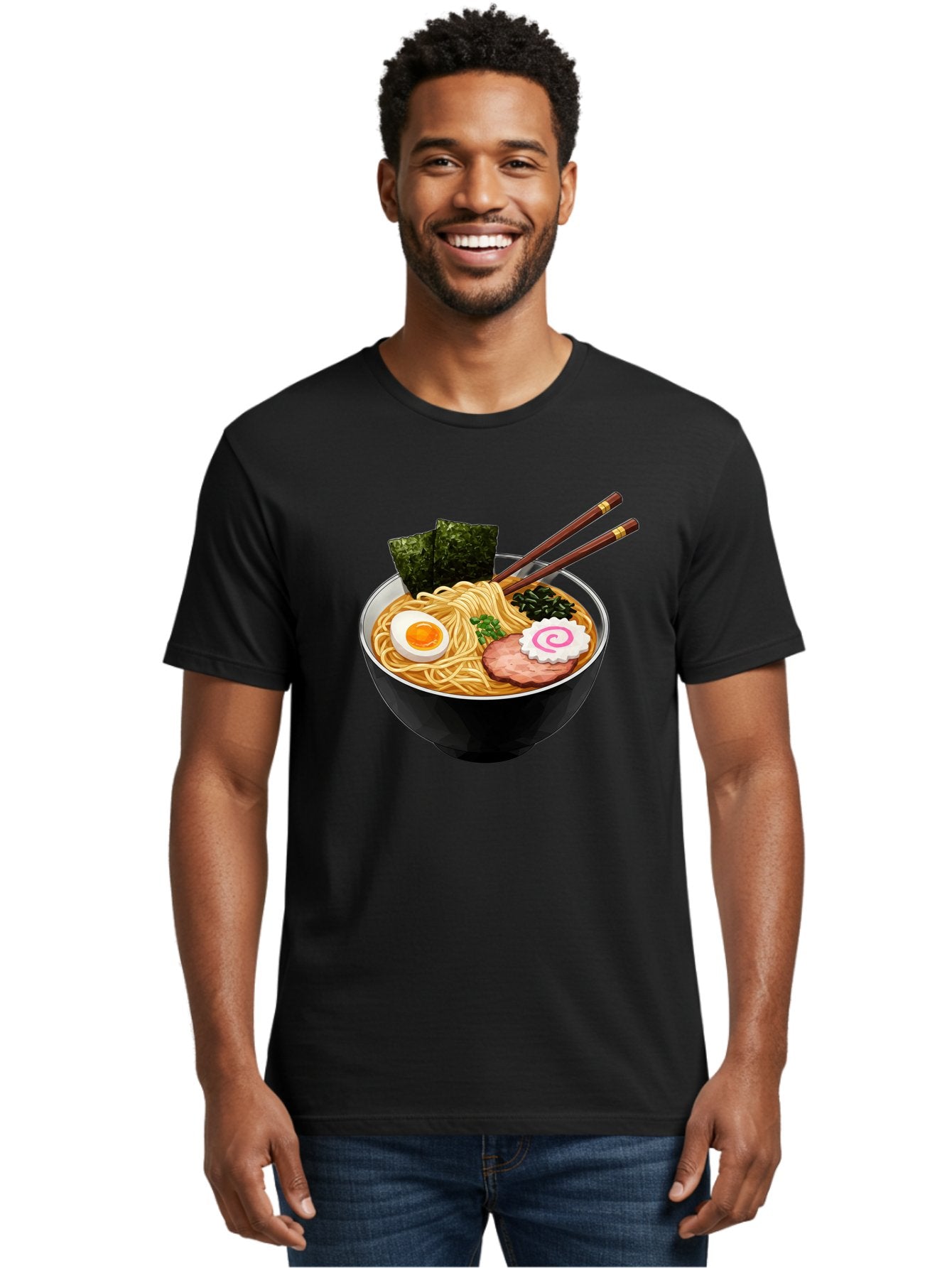Ramen-Noodles-1 Men'S Graphic Tee, 100% Cotton, Comfortable Casual Summer Wear, Machine Washable, Bowl Of Ramen, Steaming Hot Noodles, Savory Broth, Boiled Egg, Sliced Pork, Seaweed, Green Onions, Fish Cake, Chopsticks, Asian Cuisine, Bae718 28