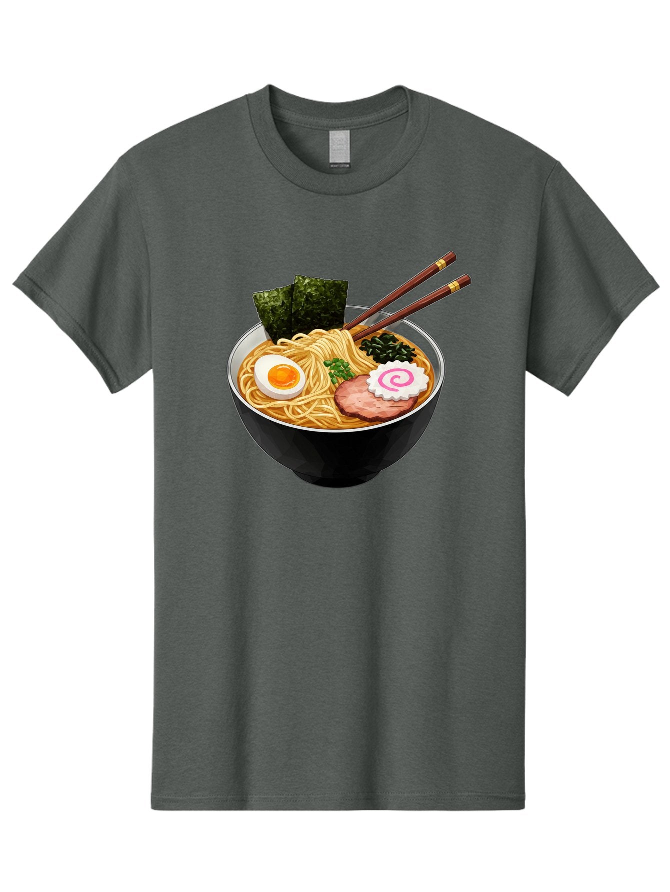 Ramen-Noodles-1 Men'S Graphic Tee, 100% Cotton, Comfortable Casual Summer Wear, Machine Washable, Bowl Of Ramen, Steaming Hot Noodles, Savory Broth, Boiled Egg, Sliced Pork, Seaweed, Green Onions, Fish Cake, Chopsticks, Asian Cuisine, Bae718 10