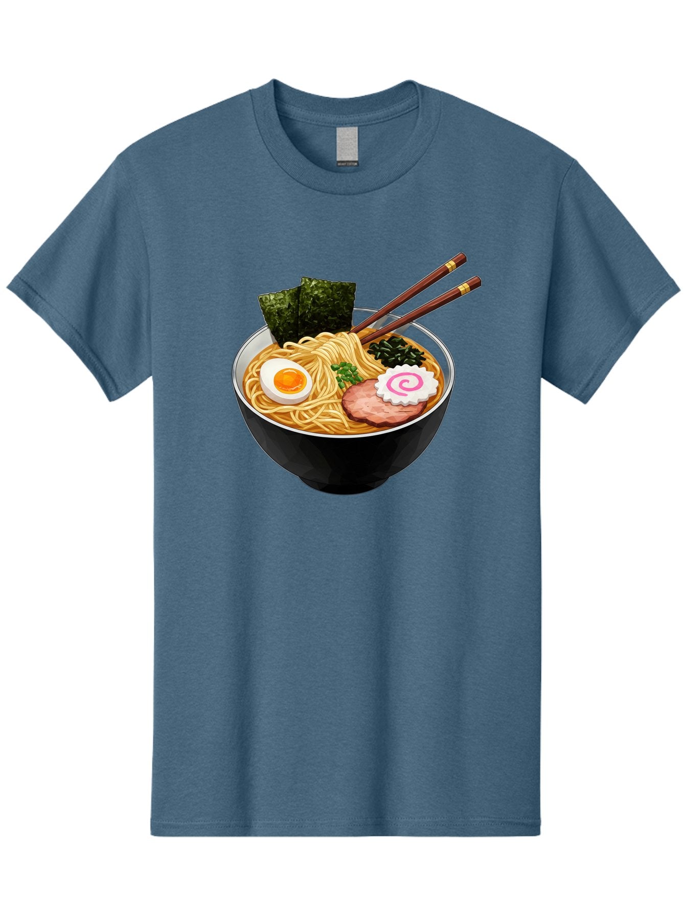 Ramen-Noodles-1 Men'S Graphic Tee, 100% Cotton, Comfortable Casual Summer Wear, Machine Washable, Bowl Of Ramen, Steaming Hot Noodles, Savory Broth, Boiled Egg, Sliced Pork, Seaweed, Green Onions, Fish Cake, Chopsticks, Asian Cuisine, Bae718 13
