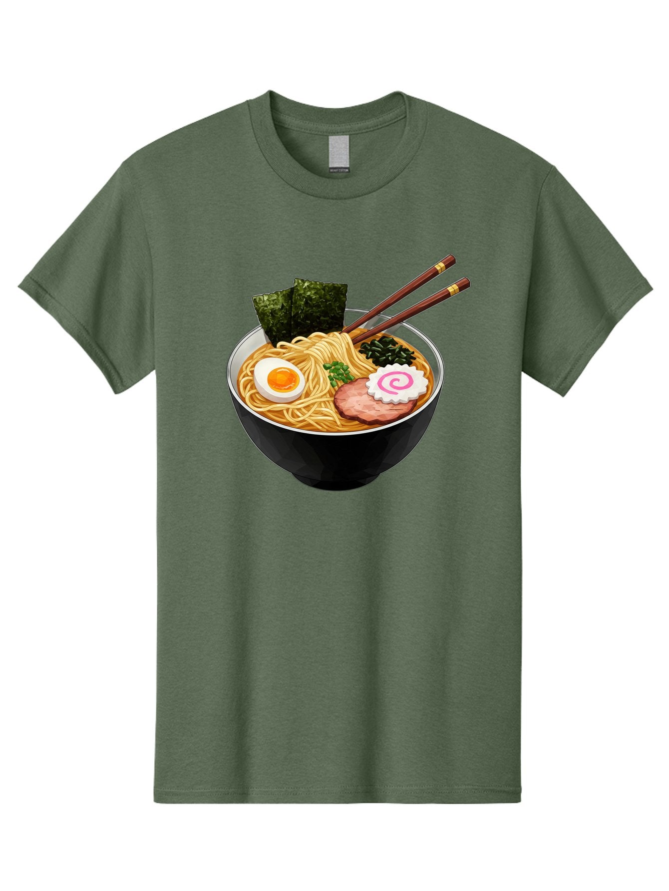 Ramen-Noodles-1 Men'S Graphic Tee, 100% Cotton, Comfortable Casual Summer Wear, Machine Washable, Bowl Of Ramen, Steaming Hot Noodles, Savory Broth, Boiled Egg, Sliced Pork, Seaweed, Green Onions, Fish Cake, Chopsticks, Asian Cuisine, Bae718 6
