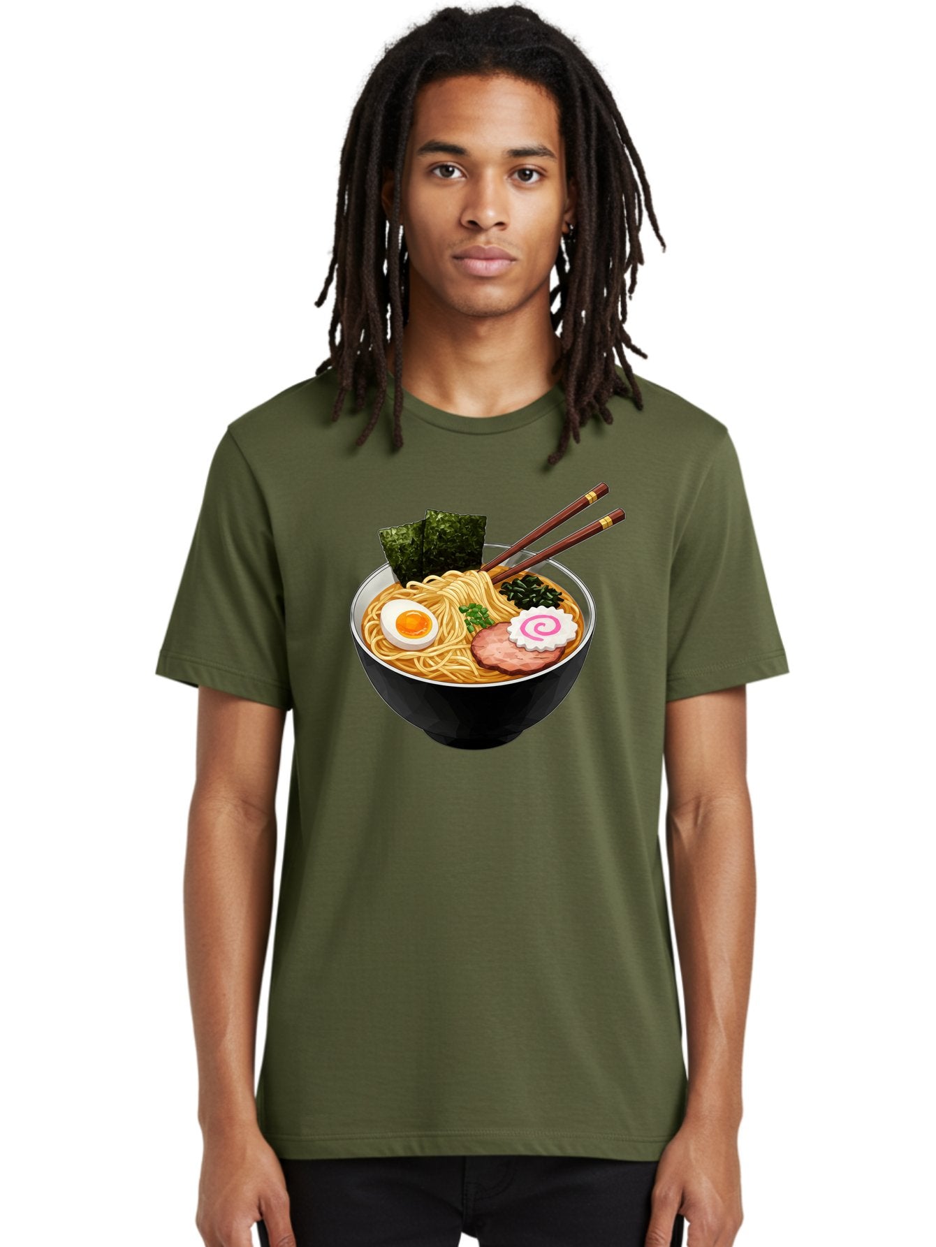 Ramen-Noodles-1 Men'S Graphic Tee, 100% Cotton, Comfortable Casual Summer Wear, Machine Washable, Bowl Of Ramen, Steaming Hot Noodles, Savory Broth, Boiled Egg, Sliced Pork, Seaweed, Green Onions, Fish Cake, Chopsticks, Asian Cuisine, Bae718 24