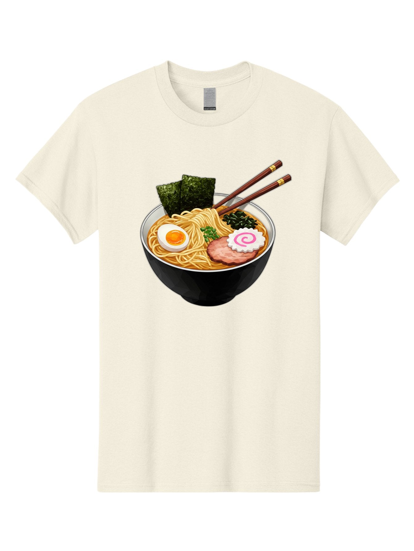 Ramen-Noodles-1 Men'S Graphic Tee, 100% Cotton, Comfortable Casual Summer Wear, Machine Washable, Bowl Of Ramen, Steaming Hot Noodles, Savory Broth, Boiled Egg, Sliced Pork, Seaweed, Green Onions, Fish Cake, Chopsticks, Asian Cuisine, Bae718 15
