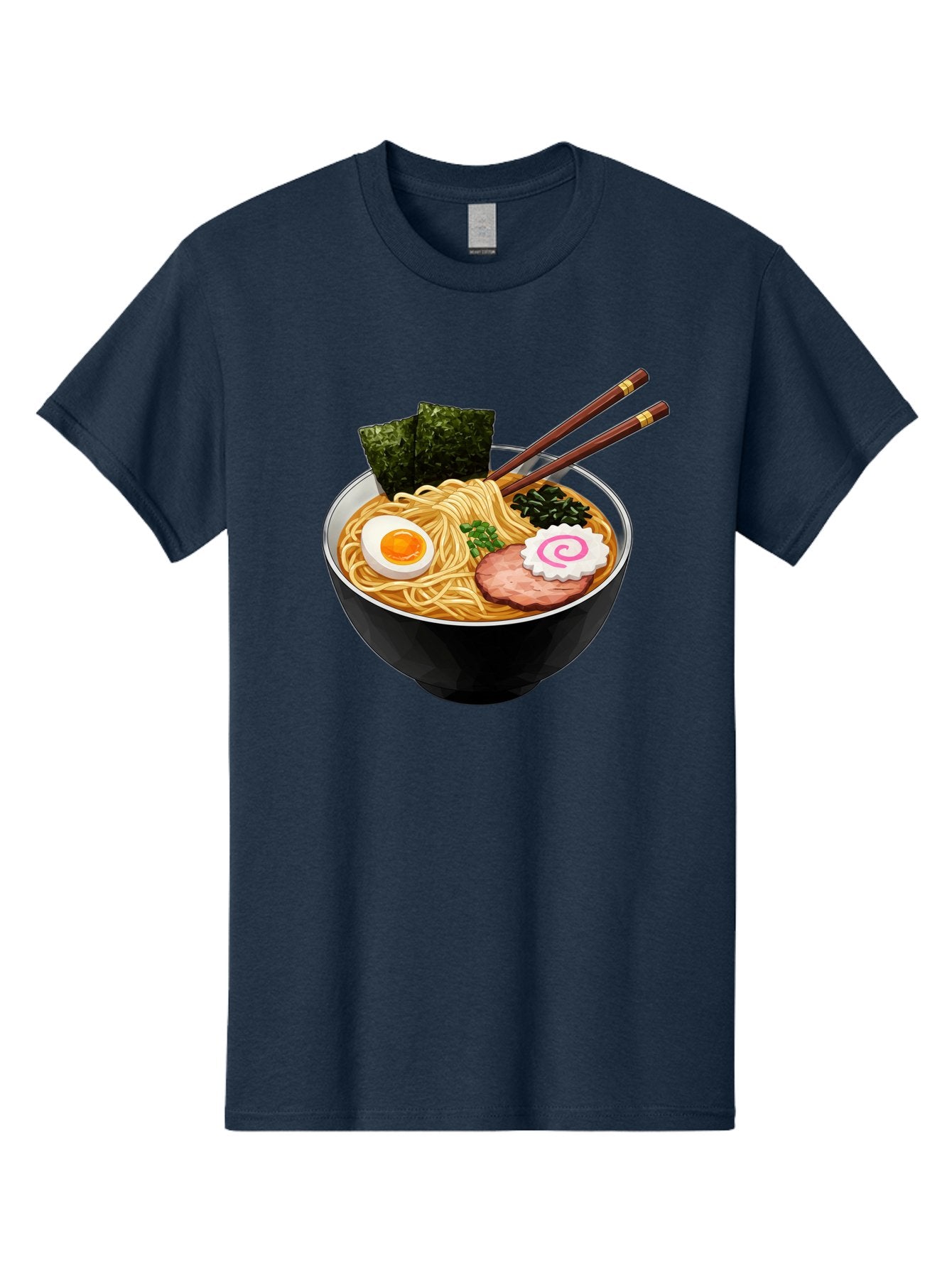 Ramen-Noodles-1 Men'S Graphic Tee, 100% Cotton, Comfortable Casual Summer Wear, Machine Washable, Bowl Of Ramen, Steaming Hot Noodles, Savory Broth, Boiled Egg, Sliced Pork, Seaweed, Green Onions, Fish Cake, Chopsticks, Asian Cuisine, Bae718 4