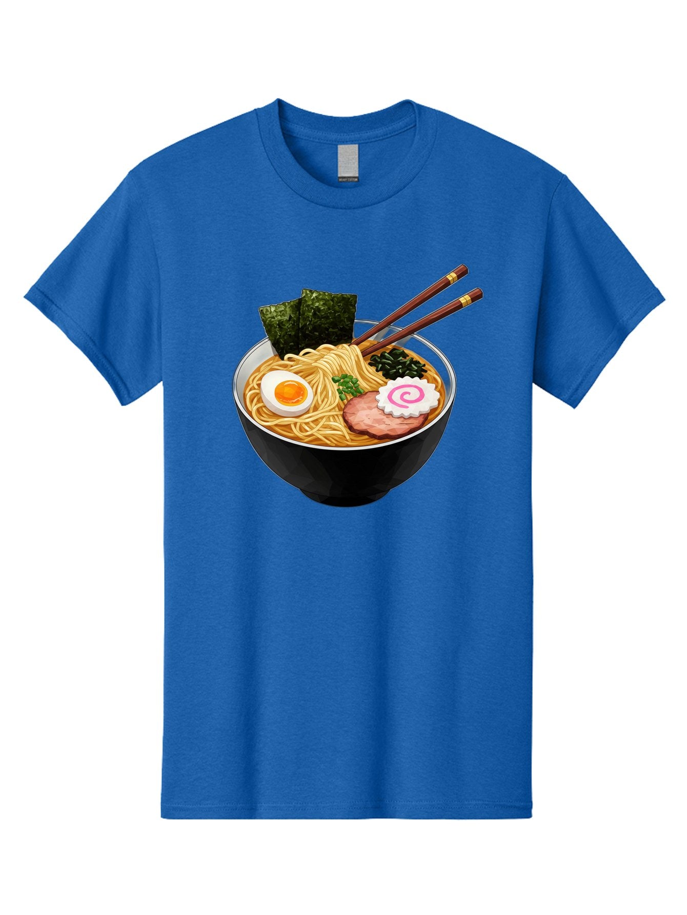 Ramen-Noodles-1 Men'S Graphic Tee, 100% Cotton, Comfortable Casual Summer Wear, Machine Washable, Bowl Of Ramen, Steaming Hot Noodles, Savory Broth, Boiled Egg, Sliced Pork, Seaweed, Green Onions, Fish Cake, Chopsticks, Asian Cuisine, Bae718 5