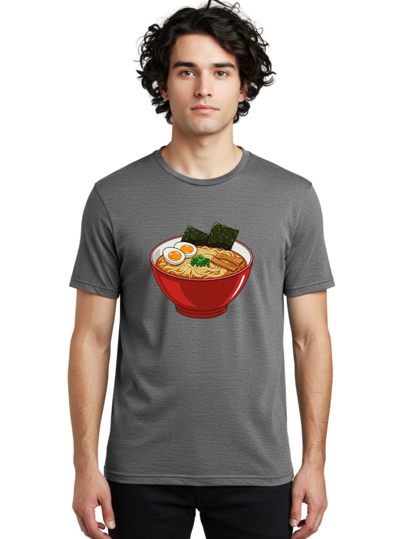 Ramen-Noodles-Bowl Men'S Graphic Tee, 100% Cotton, Comfortable Casual Summer Wear, Machine Washable, Steaming Hot Ramen, Savory Broth, Boiled Egg, Seaweed, Green Onions, Bamboo Shoots, Japanese Cuisine, Comfort Food, Noodle Soup, Asian Flavors Bae720 24