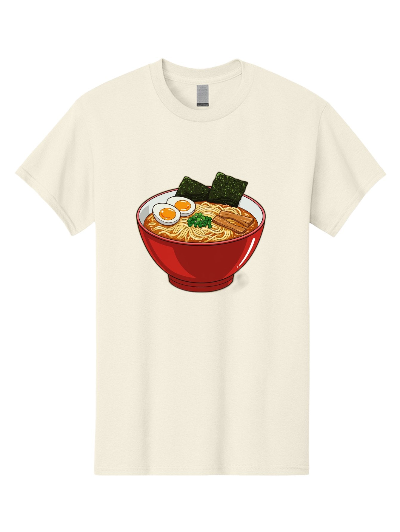 Ramen-Noodles-Bowl Men'S Graphic Tee, 100% Cotton, Comfortable Casual Summer Wear, Machine Washable, Steaming Hot Ramen, Savory Broth, Boiled Egg, Seaweed, Green Onions, Bamboo Shoots, Japanese Cuisine, Comfort Food, Noodle Soup, Asian Flavors Bae720 3