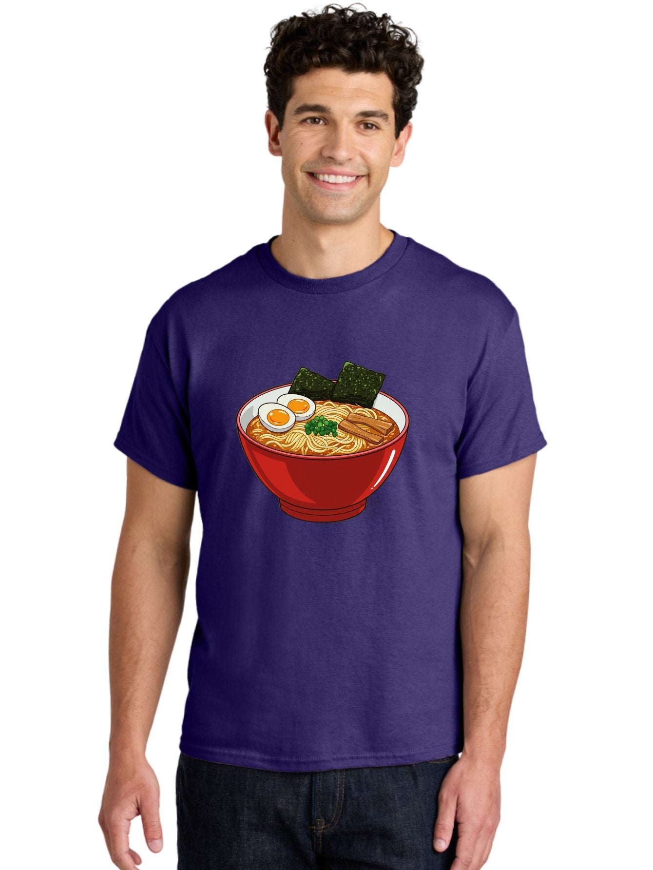 Ramen-Noodles-Bowl Men'S Graphic Tee, 100% Cotton, Comfortable Casual Summer Wear, Machine Washable, Steaming Hot Ramen, Savory Broth, Boiled Egg, Seaweed, Green Onions, Bamboo Shoots, Japanese Cuisine, Comfort Food, Noodle Soup, Asian Flavors Bae720 17