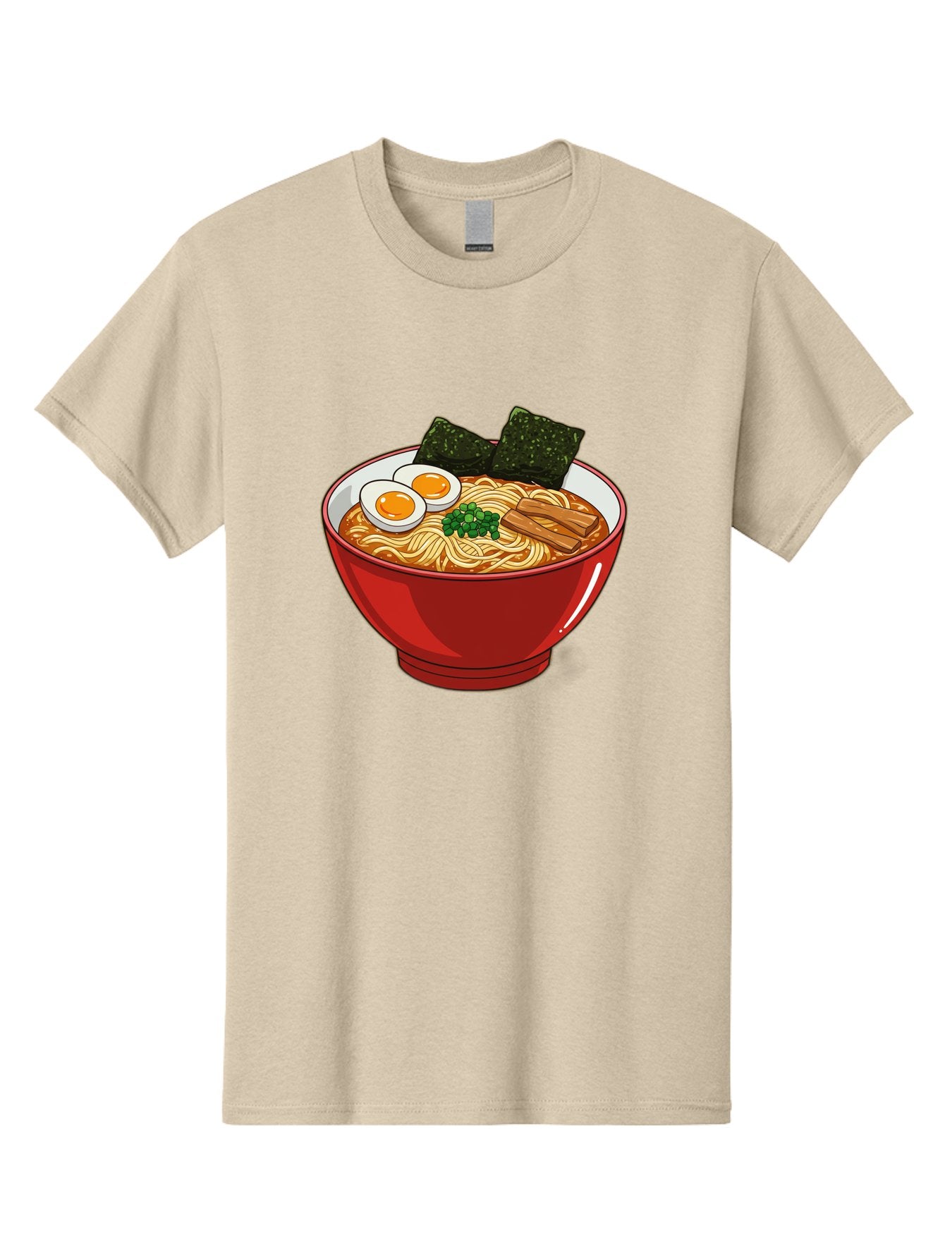 Ramen-Noodles-Bowl Men'S Graphic Tee, 100% Cotton, Comfortable Casual Summer Wear, Machine Washable, Steaming Hot Ramen, Savory Broth, Boiled Egg, Seaweed, Green Onions, Bamboo Shoots, Japanese Cuisine, Comfort Food, Noodle Soup, Asian Flavors Bae720