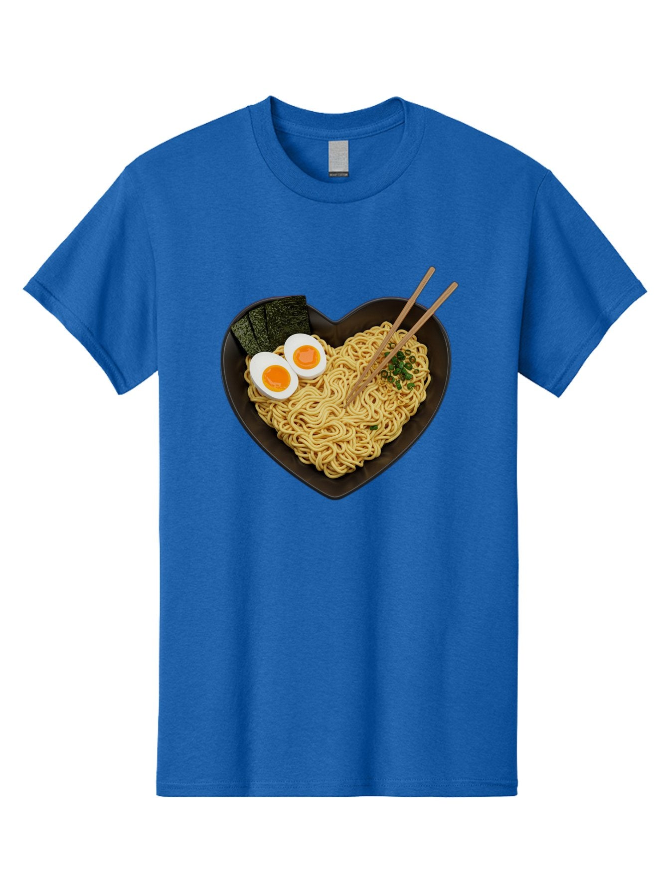 Ramen-Noodles-Heart-Shaped-Bowl Men'S Graphic Tee, 100% Cotton, Comfortable Casual Summer Wear, Machine Washable, Ramen Noodles, Heart-Shaped Bowl, Soft-Boiled Eggs, Seaweed, Chopsticks, Asian Cuisine, Comfort Food, Savory Dish, Noodle Soup, Bae722 14
