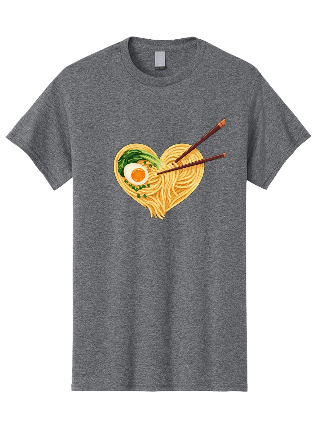 Ramen-Noodles-Heart Men'S Graphic Tee, 100% Cotton, Comfortable Casual Summer Wear, Machine Washable, Heart-Shaped Noodles, Ramen, Egg, Green Onions, Asian Cuisine, Chopsticks, Noodle Dish, Meal, Food, Appetizing, Delicious Bae723 14