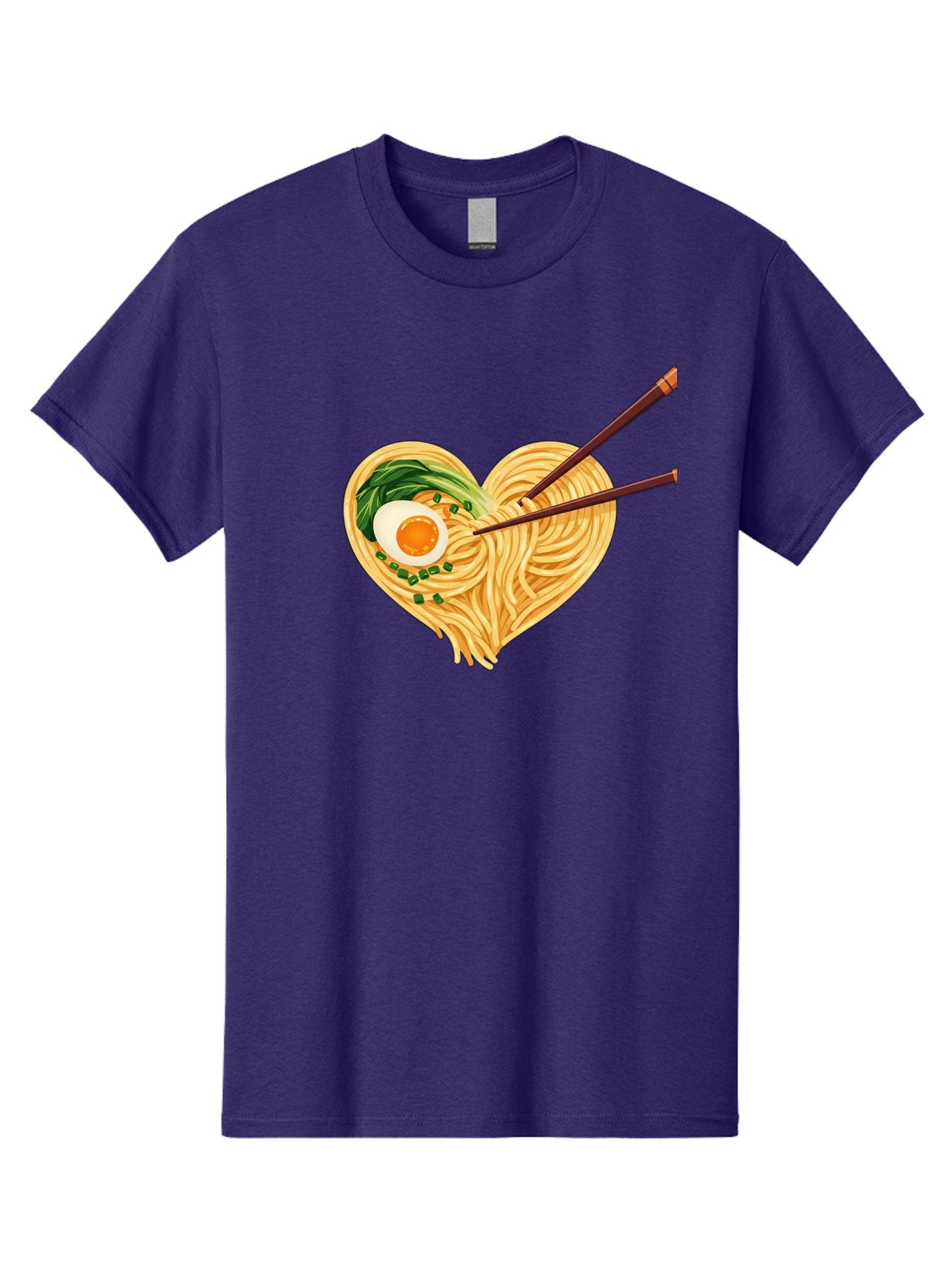 Ramen-Noodles-Heart Men'S Graphic Tee, 100% Cotton, Comfortable Casual Summer Wear, Machine Washable, Heart-Shaped Noodles, Ramen, Egg, Green Onions, Asian Cuisine, Chopsticks, Noodle Dish, Meal, Food, Appetizing, Delicious Bae723 10