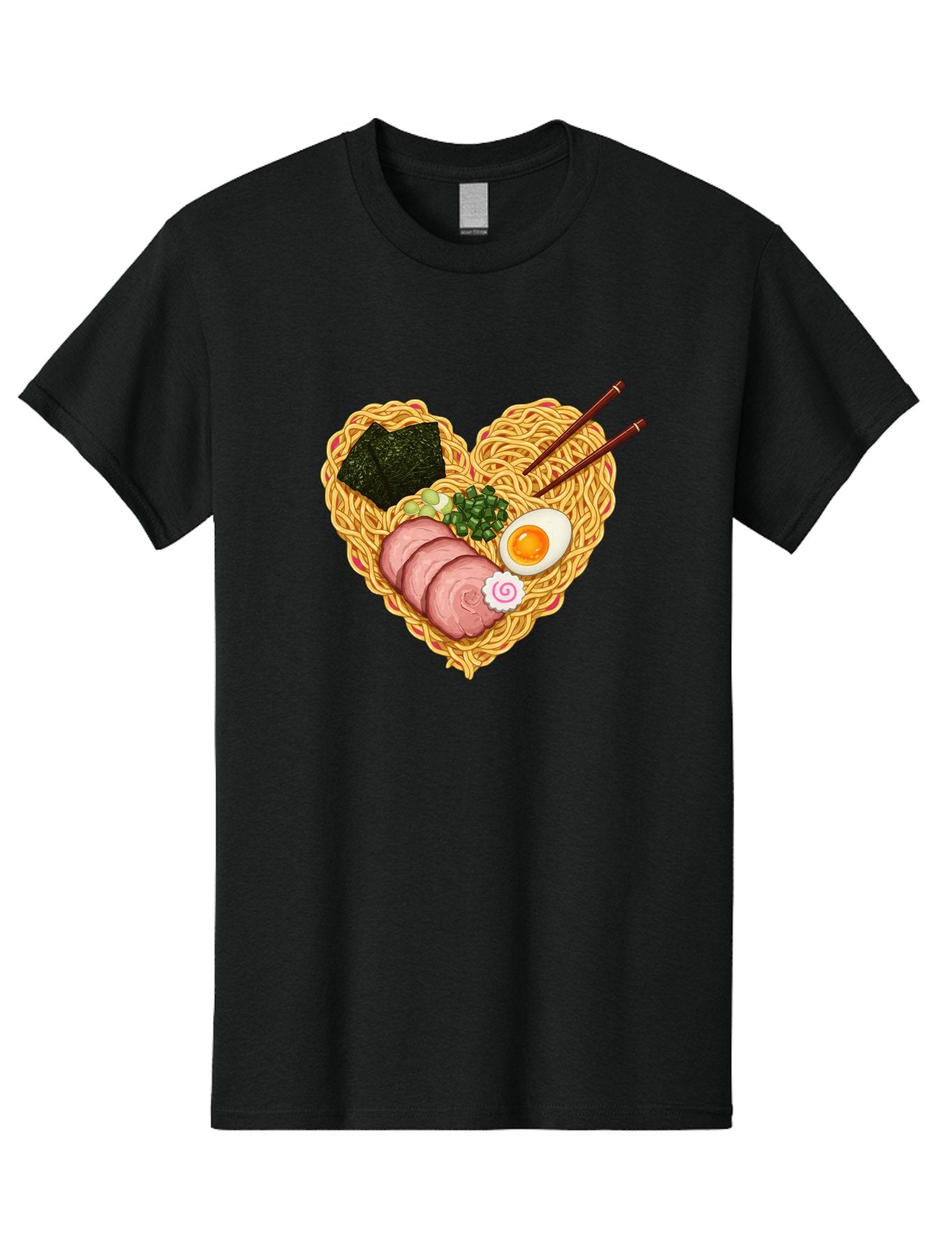 Ramen-Noodles Men'S Graphic Tee, 100% Cotton, Comfortable Casual Summer Wear, Machine Washable, Ramen Noodles, Sliced Meat, Boiled Egg, Seaweed, Green Onions, Fish Cake, Japanese Cuisine, Noodle Soup, Chopsticks, Food Art, Culinary Creativity, Bae724 6