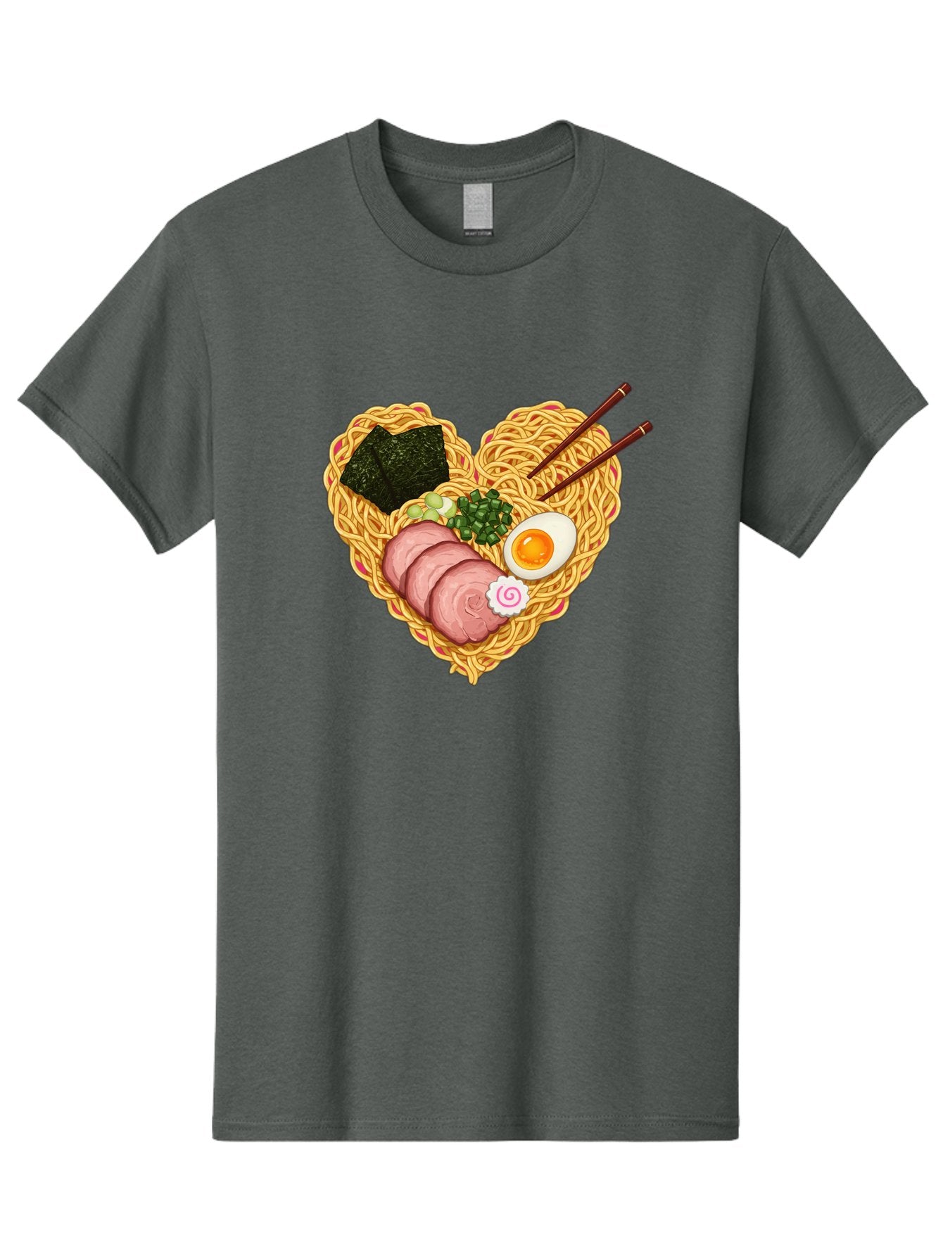 Ramen-Noodles Men'S Graphic Tee, 100% Cotton, Comfortable Casual Summer Wear, Machine Washable, Ramen Noodles, Sliced Meat, Boiled Egg, Seaweed, Green Onions, Fish Cake, Japanese Cuisine, Noodle Soup, Chopsticks, Food Art, Culinary Creativity, Bae724 7