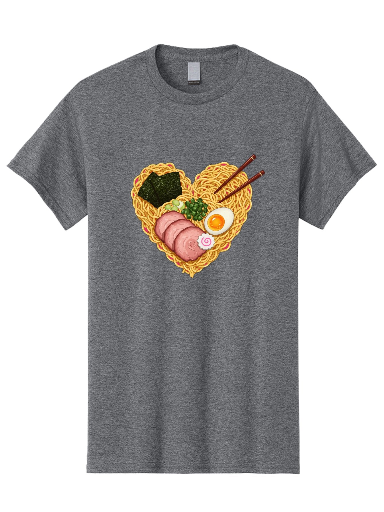 Ramen-Noodles Men'S Graphic Tee, 100% Cotton, Comfortable Casual Summer Wear, Machine Washable, Ramen Noodles, Sliced Meat, Boiled Egg, Seaweed, Green Onions, Fish Cake, Japanese Cuisine, Noodle Soup, Chopsticks, Food Art, Culinary Creativity, Bae724 13