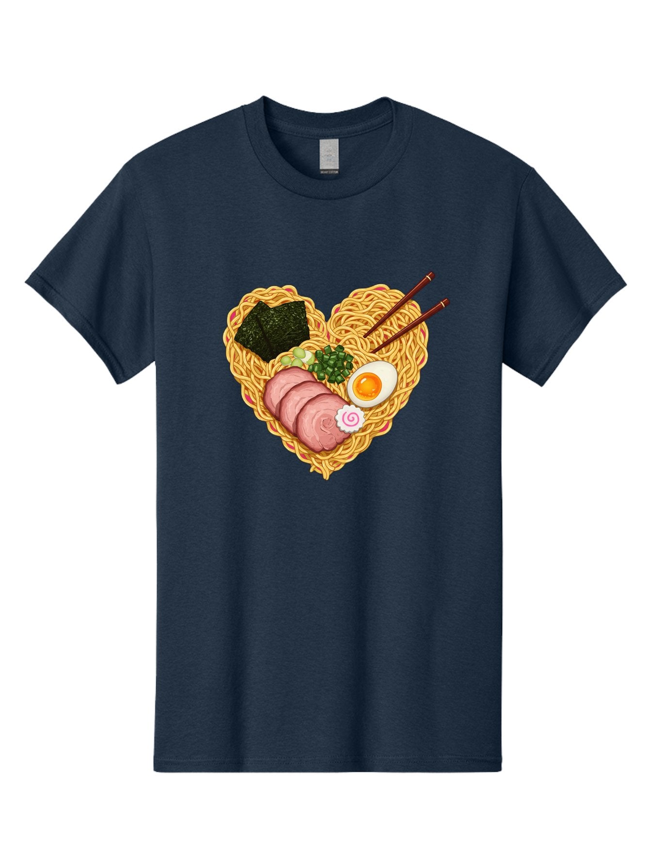 Ramen-Noodles Men'S Graphic Tee, 100% Cotton, Comfortable Casual Summer Wear, Machine Washable, Ramen Noodles, Sliced Meat, Boiled Egg, Seaweed, Green Onions, Fish Cake, Japanese Cuisine, Noodle Soup, Chopsticks, Food Art, Culinary Creativity, Bae724 12