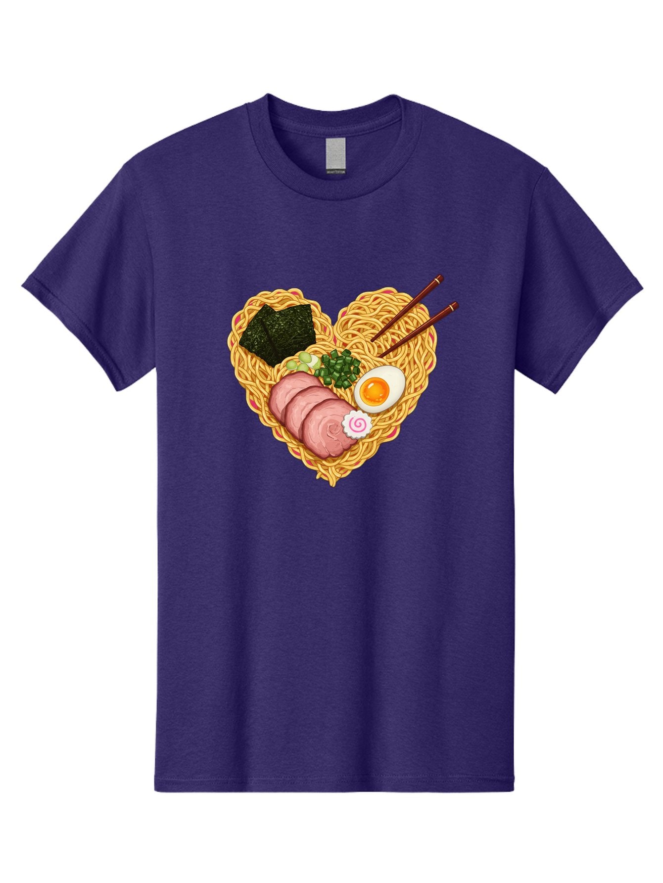 Ramen-Noodles Men'S Graphic Tee, 100% Cotton, Comfortable Casual Summer Wear, Machine Washable, Ramen Noodles, Sliced Meat, Boiled Egg, Seaweed, Green Onions, Fish Cake, Japanese Cuisine, Noodle Soup, Chopsticks, Food Art, Culinary Creativity, Bae724 10