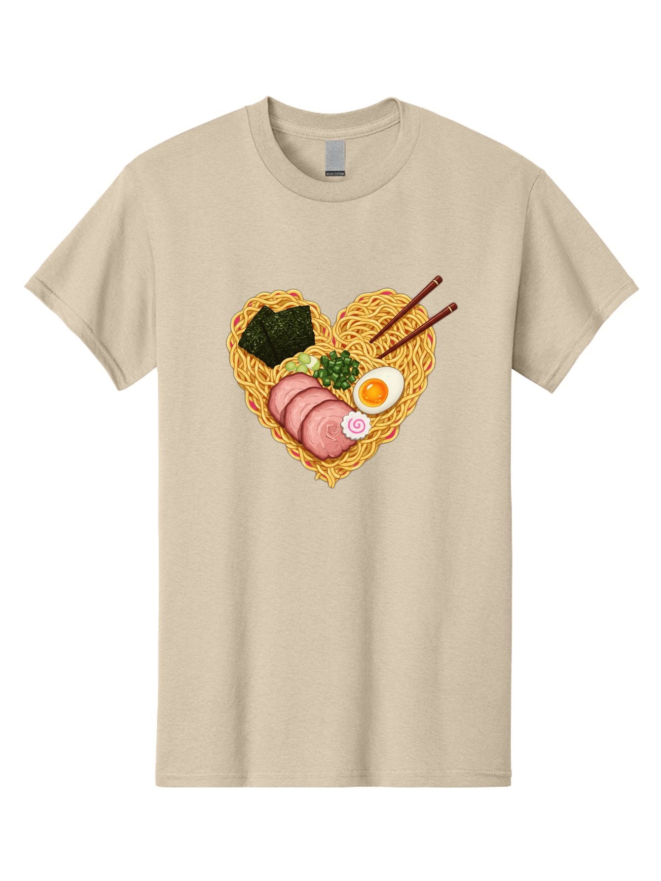 Ramen-Noodles Men'S Graphic Tee, 100% Cotton, Comfortable Casual Summer Wear, Machine Washable, Ramen Noodles, Sliced Meat, Boiled Egg, Seaweed, Green Onions, Fish Cake, Japanese Cuisine, Noodle Soup, Chopsticks, Food Art, Culinary Creativity, Bae724 8
