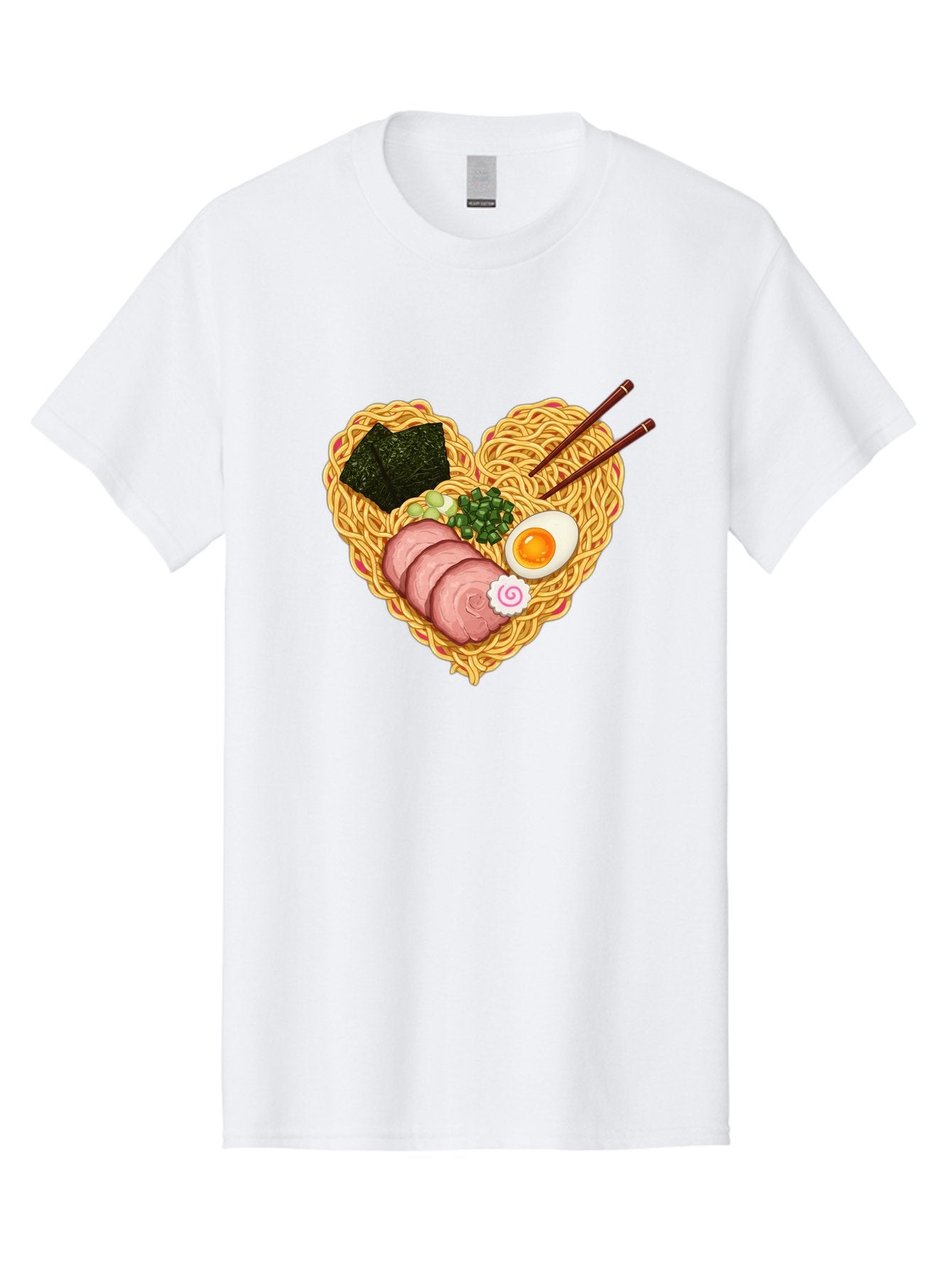 Ramen-Noodles Men'S Graphic Tee, 100% Cotton, Comfortable Casual Summer Wear, Machine Washable, Ramen Noodles, Sliced Meat, Boiled Egg, Seaweed, Green Onions, Fish Cake, Japanese Cuisine, Noodle Soup, Chopsticks, Food Art, Culinary Creativity, Bae724 15