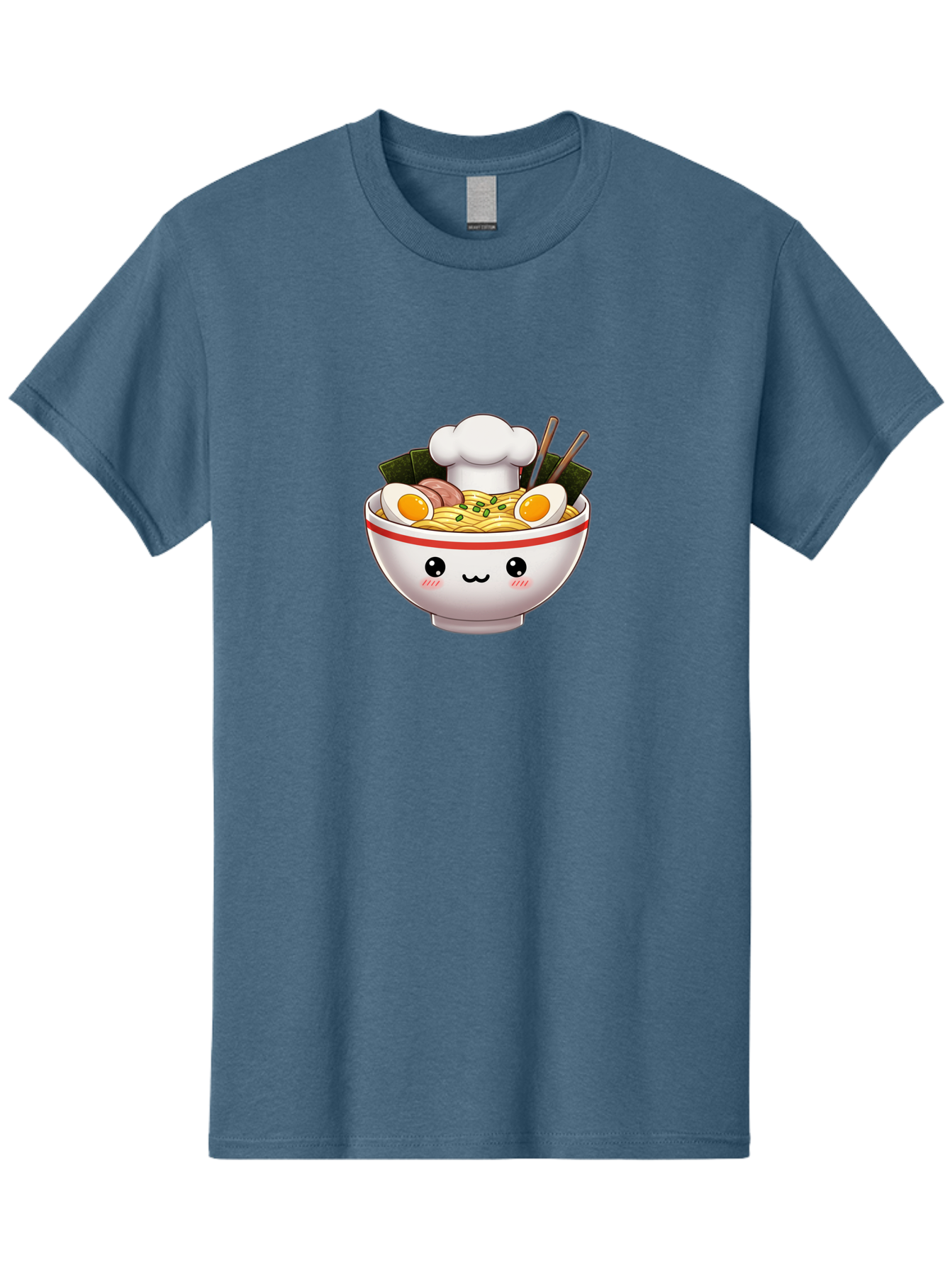 Ramen Men'S Graphic Tee, 100% Cotton, Comfortable Casual Summer Wear, Machine Washable, Cartoon Ramen Bowl, Anime Style Food, Kawaii Character, Delicious Noodles, Boiled Egg, Chopsticks, Savory Meat, Cute Illustration, Japanese Cuisine, Bae728 4