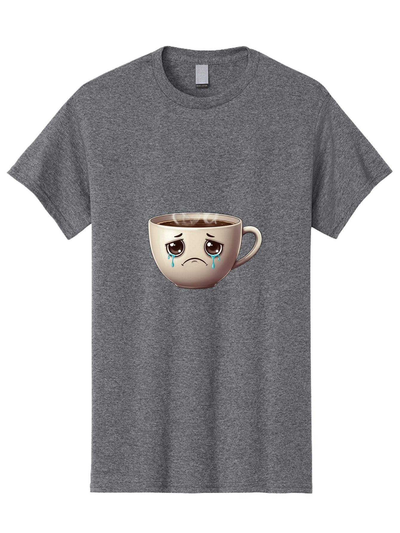 Sad-Coffee-Cup-2 Men'S Graphic Tee, 100% Cotton, Comfortable Casual Summer Wear, Machine Washable, Unhappy Coffee Cup, Sad Face, Crying Emoji, Steaming Hot Coffee, Frowning Face, Emotional Beverage, Coffee Lover'S Distress, Tearful Coffee Cup Bae731 14