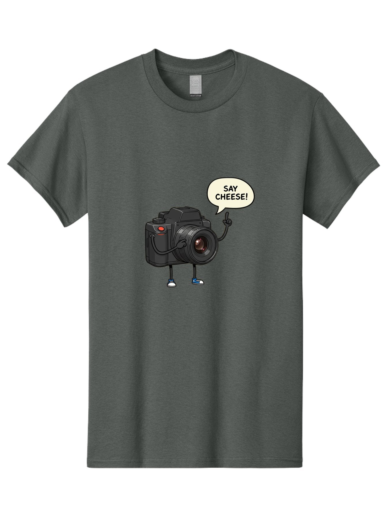 Say-Cheese Men'S Graphic Tee, 100% Cotton, Comfortable Casual Summer Wear, Machine Washable, Cartoon Camera, Funny Character, Photography Humor, Say Cheese!, Camera Character, Comedic Photography, Digital Illustration, Bae734 6