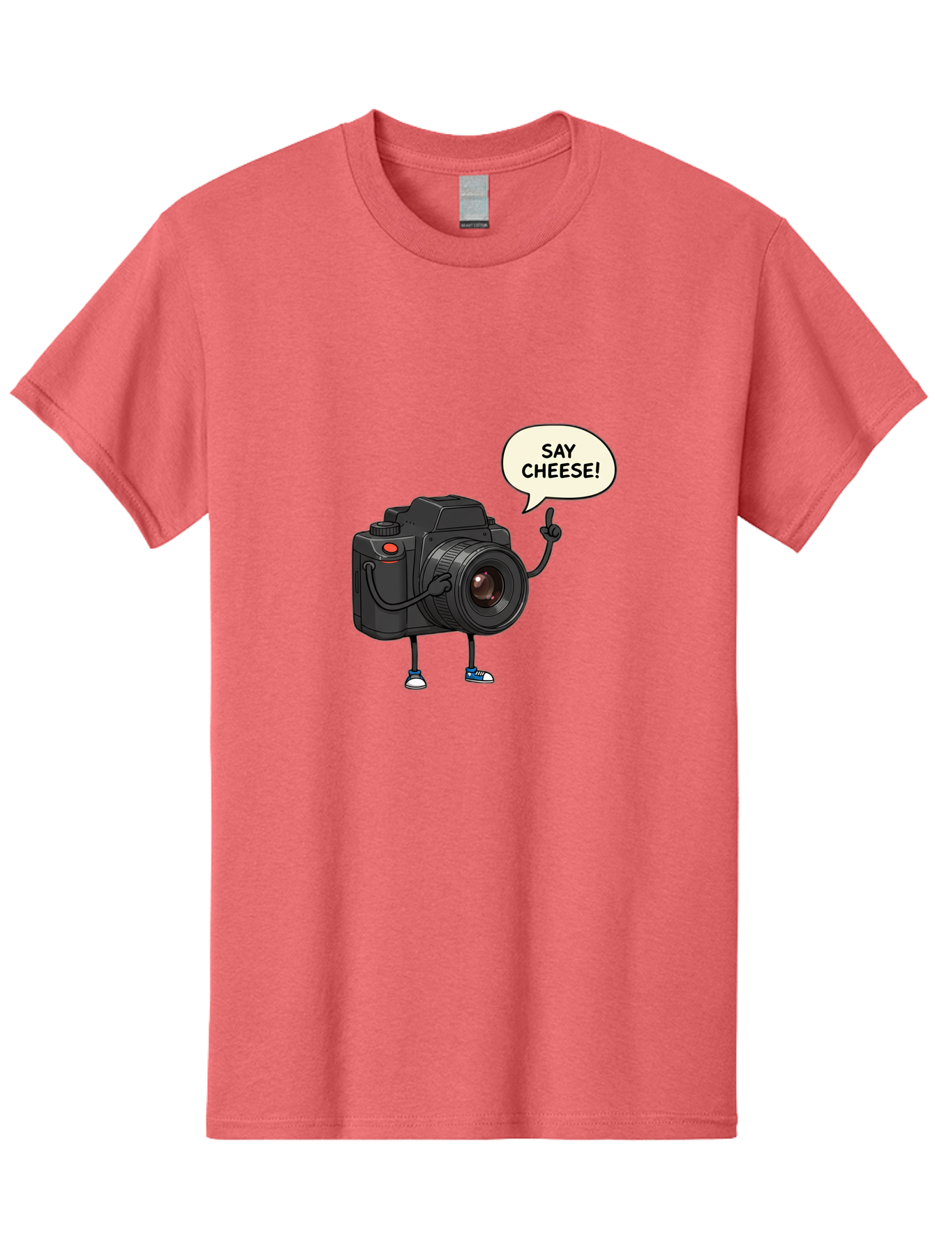 Say-Cheese Men'S Graphic Tee, 100% Cotton, Comfortable Casual Summer Wear, Machine Washable, Cartoon Camera, Funny Character, Photography Humor, Say Cheese!, Camera Character, Comedic Photography, Digital Illustration, Bae734 8
