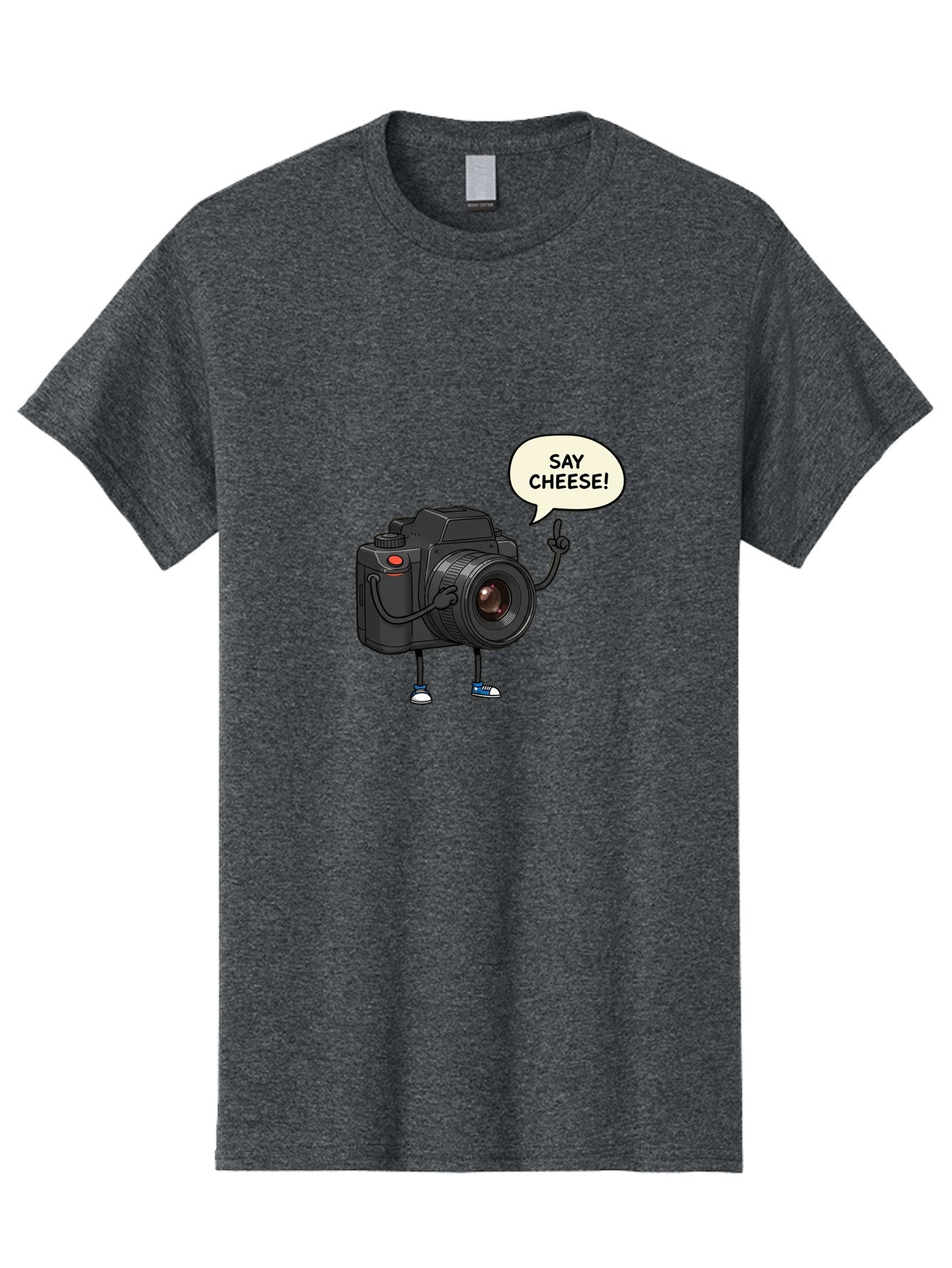 Say-Cheese Men'S Graphic Tee, 100% Cotton, Comfortable Casual Summer Wear, Machine Washable, Cartoon Camera, Funny Character, Photography Humor, Say Cheese!, Camera Character, Comedic Photography, Digital Illustration, Bae734 8
