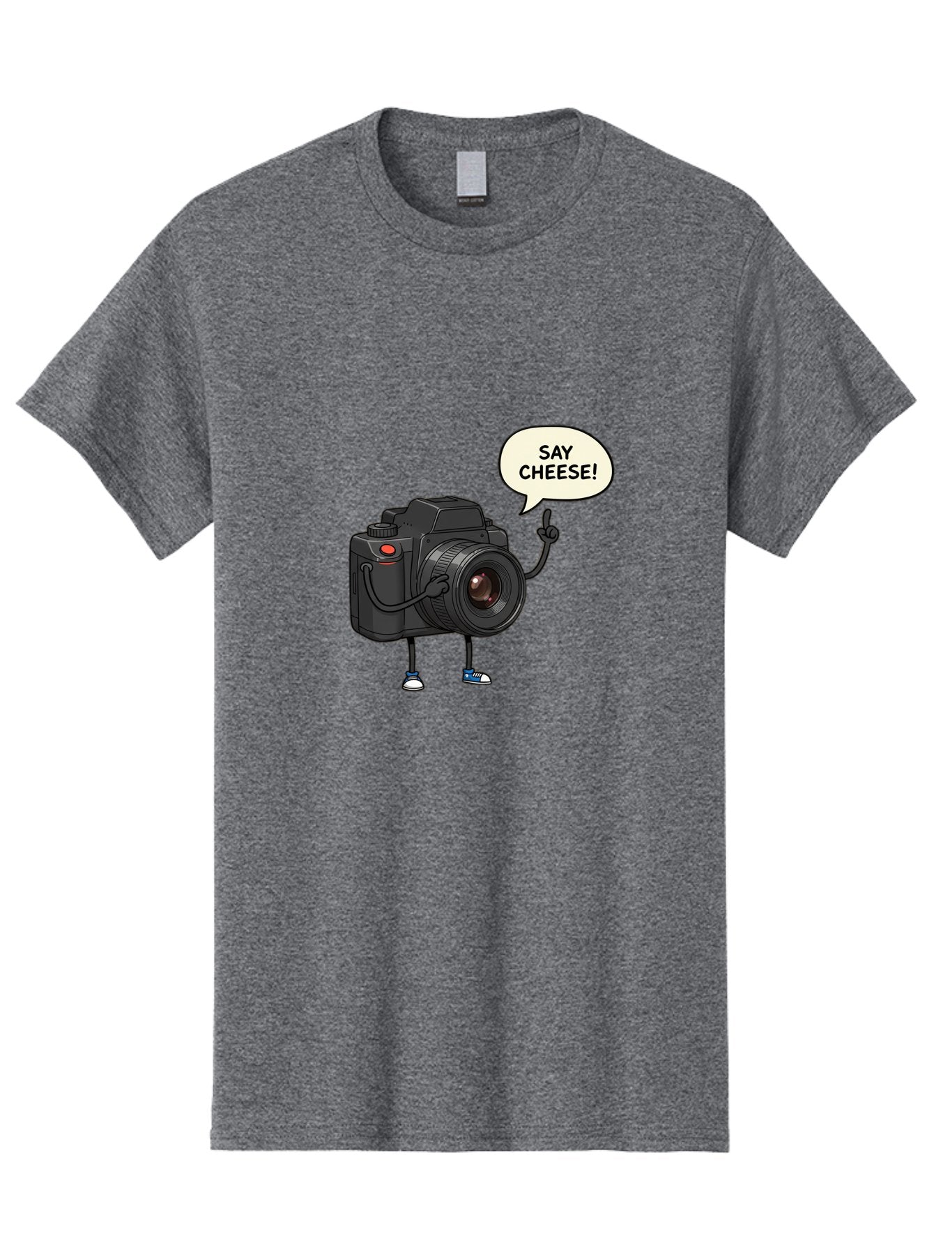 Say-Cheese Men'S Graphic Tee, 100% Cotton, Comfortable Casual Summer Wear, Machine Washable, Cartoon Camera, Funny Character, Photography Humor, Say Cheese!, Camera Character, Comedic Photography, Digital Illustration, Bae734 4