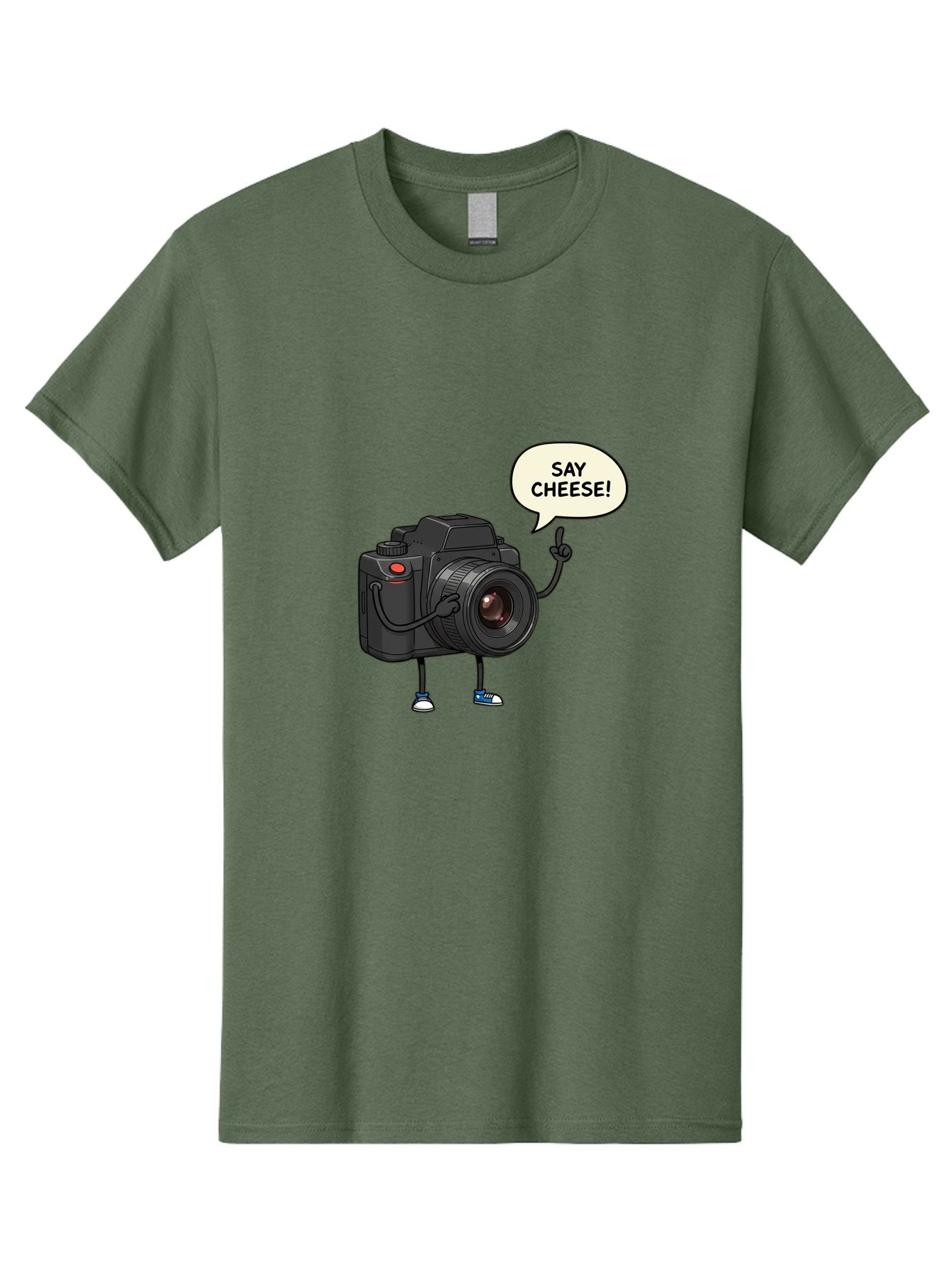 Say-Cheese Men'S Graphic Tee, 100% Cotton, Comfortable Casual Summer Wear, Machine Washable, Cartoon Camera, Funny Character, Photography Humor, Say Cheese!, Camera Character, Comedic Photography, Digital Illustration, Bae734 15