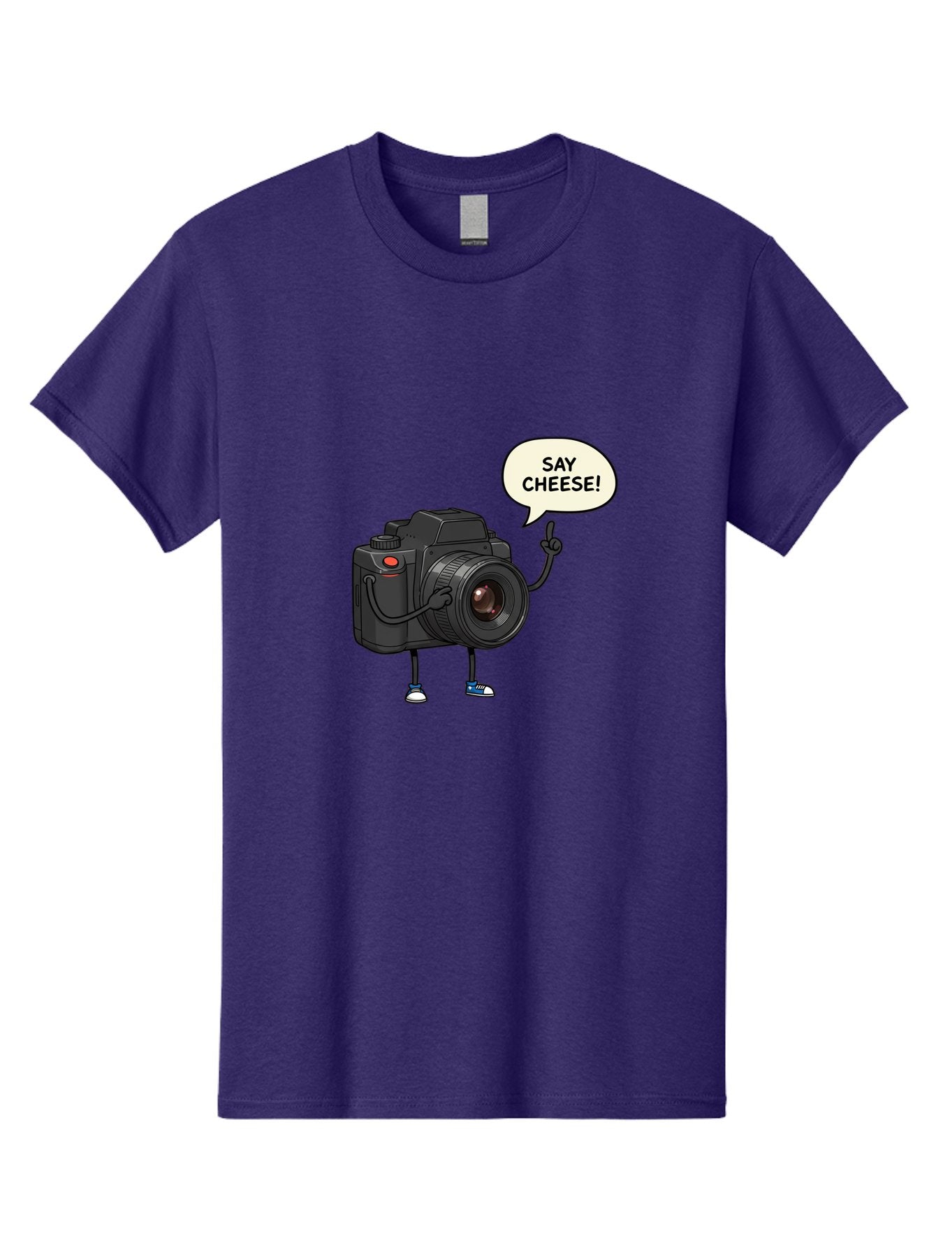 Say-Cheese Men'S Graphic Tee, 100% Cotton, Comfortable Casual Summer Wear, Machine Washable, Cartoon Camera, Funny Character, Photography Humor, Say Cheese!, Camera Character, Comedic Photography, Digital Illustration, Bae734 14