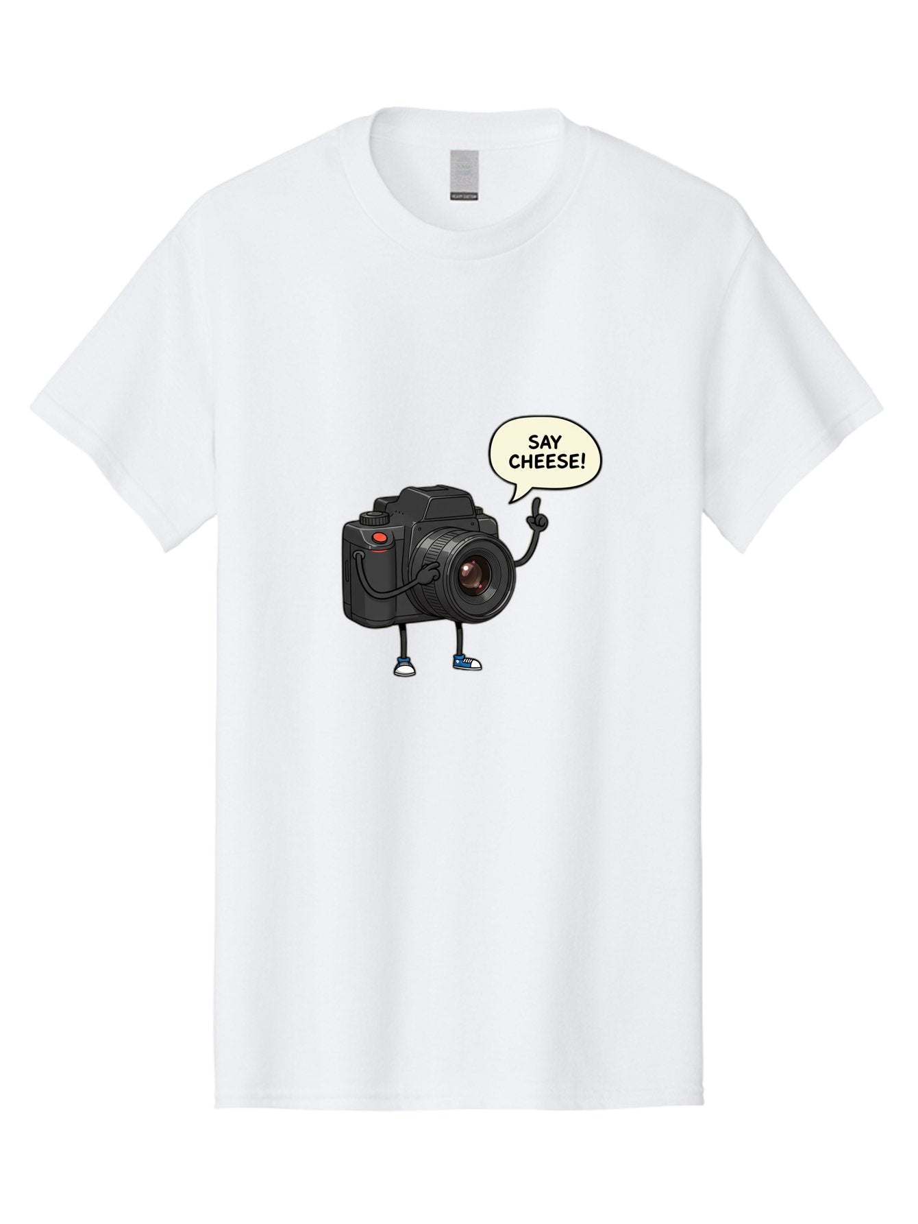 Say-Cheese Men'S Graphic Tee, 100% Cotton, Comfortable Casual Summer Wear, Machine Washable, Cartoon Camera, Funny Character, Photography Humor, Say Cheese!, Camera Character, Comedic Photography, Digital Illustration, Bae734 11