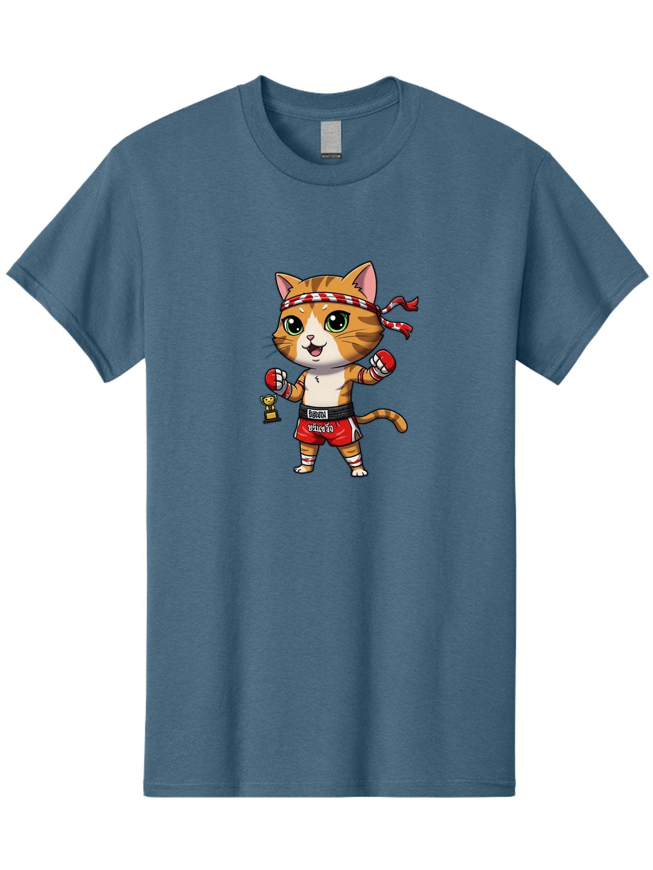 Siamese-Cat Men'S Graphic Tee, 100% Cotton, Comfortable Casual Summer Wear, Machine Washable, Boxing Cat, Cartoon Character, Martial Arts, Funny Animal, Red Boxing Gloves, Dilon Text, Black Belt, Playful Kitty, Adorable Feline, Cartoon Humor Bae736 15