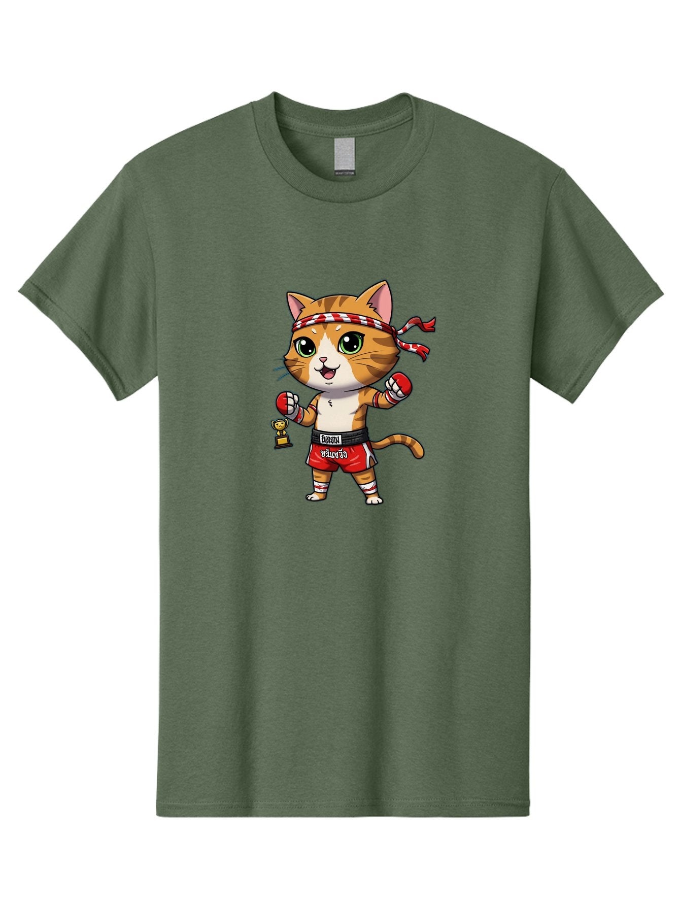 Siamese-Cat Men'S Graphic Tee, 100% Cotton, Comfortable Casual Summer Wear, Machine Washable, Boxing Cat, Cartoon Character, Martial Arts, Funny Animal, Red Boxing Gloves, Dilon Text, Black Belt, Playful Kitty, Adorable Feline, Cartoon Humor Bae736 7