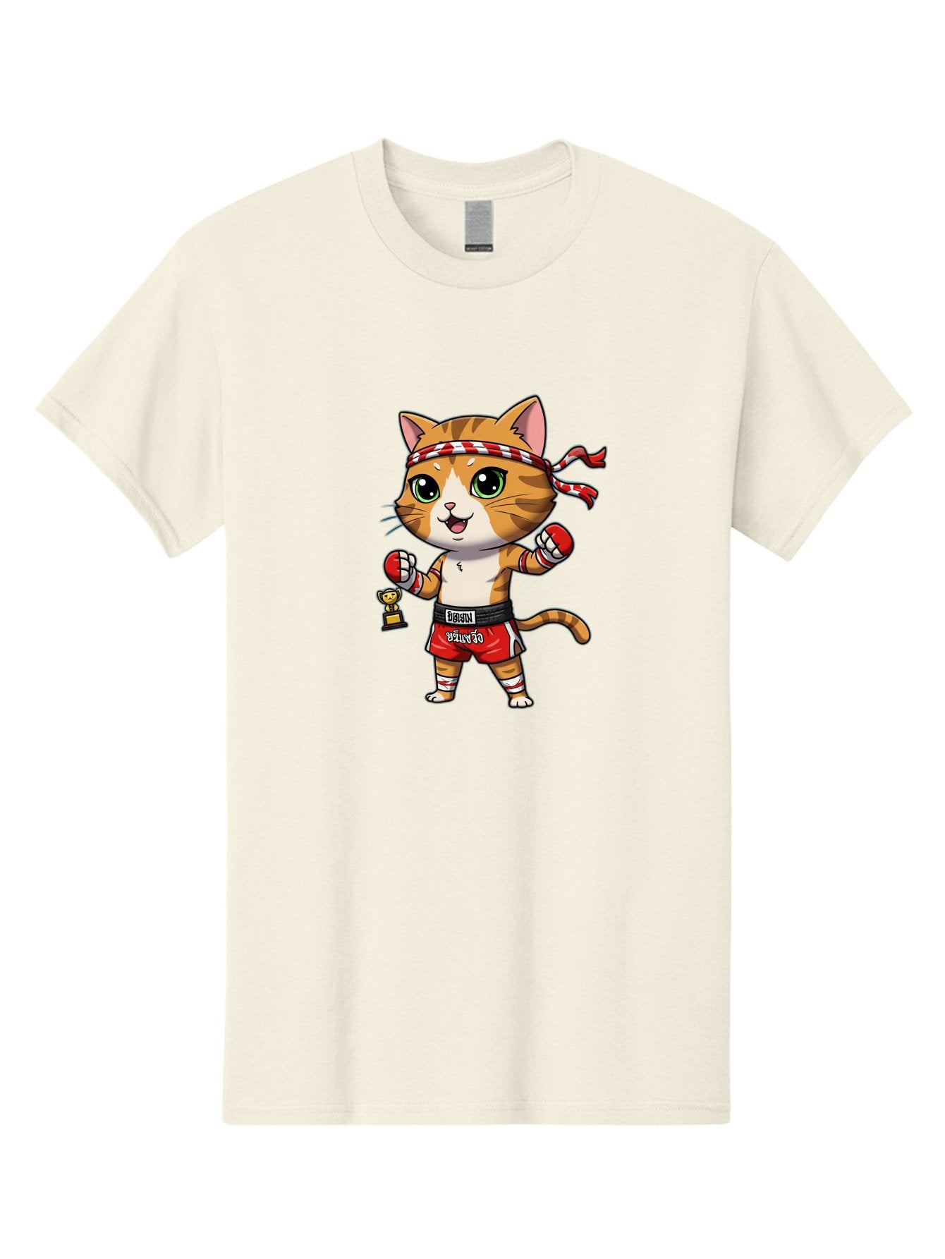 Siamese-Cat Men'S Graphic Tee, 100% Cotton, Comfortable Casual Summer Wear, Machine Washable, Boxing Cat, Cartoon Character, Martial Arts, Funny Animal, Red Boxing Gloves, Dilon Text, Black Belt, Playful Kitty, Adorable Feline, Cartoon Humor Bae736 13