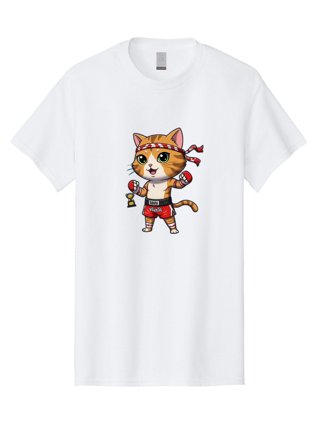 Siamese-Cat Men'S Graphic Tee, 100% Cotton, Comfortable Casual Summer Wear, Machine Washable, Boxing Cat, Cartoon Character, Martial Arts, Funny Animal, Red Boxing Gloves, Dilon Text, Black Belt, Playful Kitty, Adorable Feline, Cartoon Humor Bae736 11