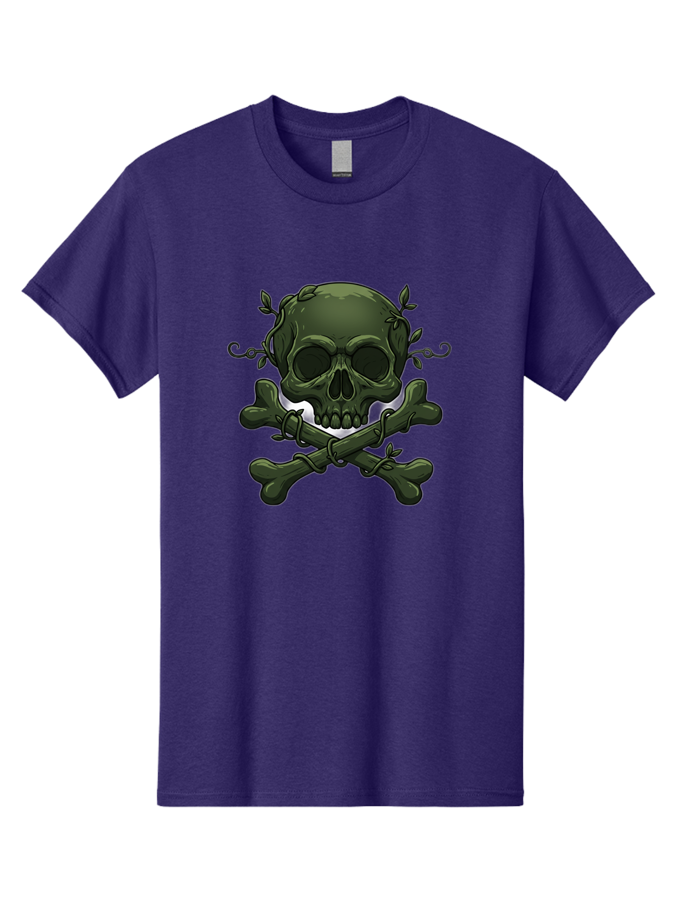 Skull-And-Crossbones-1 Men'S Graphic Tee, 100% Cotton, Comfortable Casual Summer Wear, Machine Washable, Skull And Crossbones, Pirate Symbol, Dark Art, Gothic Design, Skull With Vines, Crossbones With Leaves, Edgy Aesthetic, Grunge Style, Bae737 11
