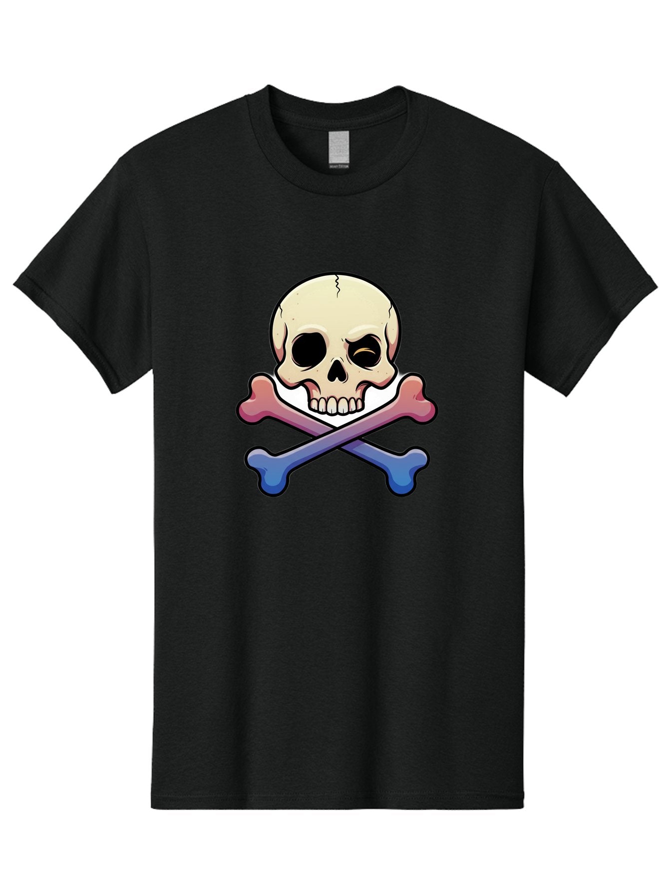 Skull-And-Crossbones Men'S Graphic Tee, 100% Cotton, Comfortable Casual Summer Wear, Machine Washable, Crossed Bones, Human Skull, Poison Symbol, Warning Sign, Cartoon Icon, Grunge Style, Death Symbol, Hazard Warning, Danger Sign, Bae739 14
