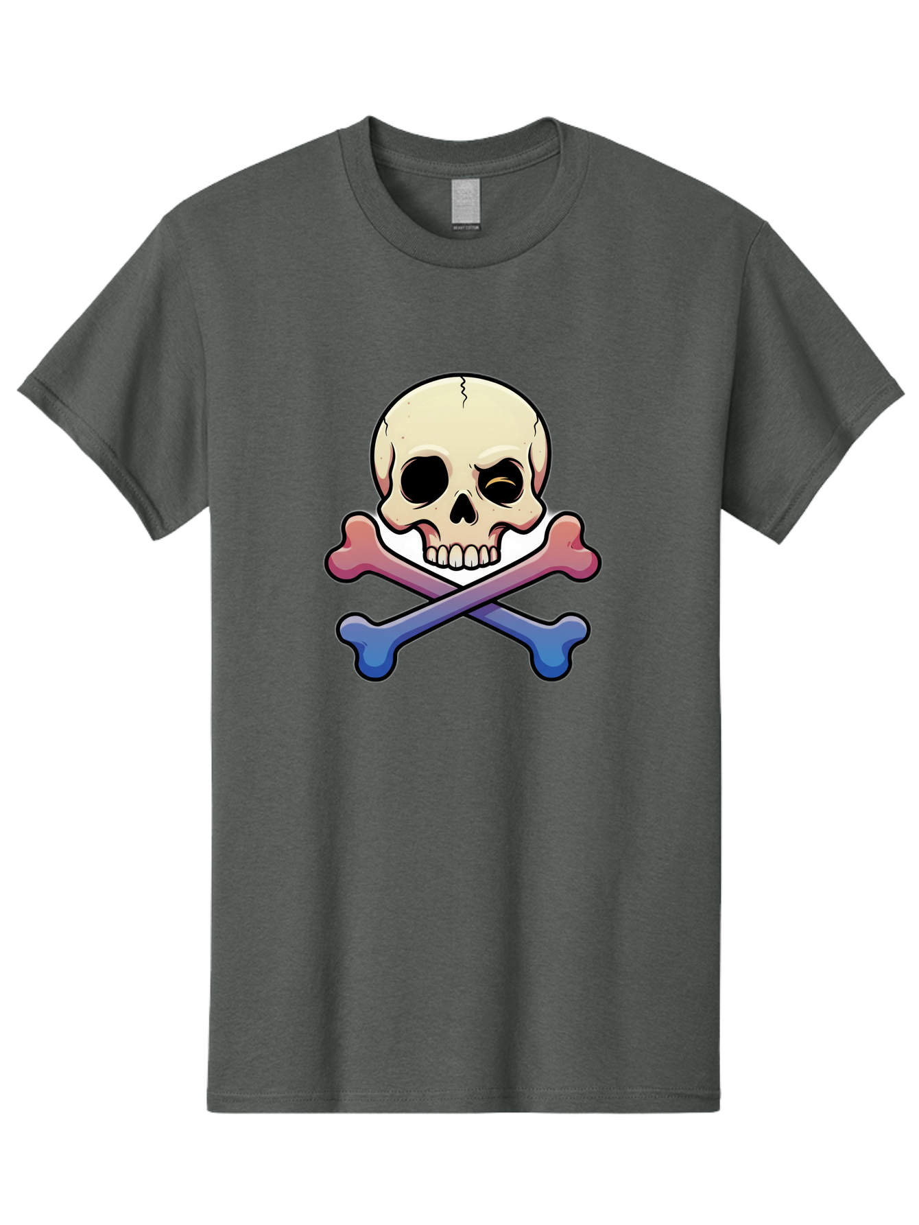 Skull-And-Crossbones Men'S Graphic Tee, 100% Cotton, Comfortable Casual Summer Wear, Machine Washable, Crossed Bones, Human Skull, Poison Symbol, Warning Sign, Cartoon Icon, Grunge Style, Death Symbol, Hazard Warning, Danger Sign, Bae739 14