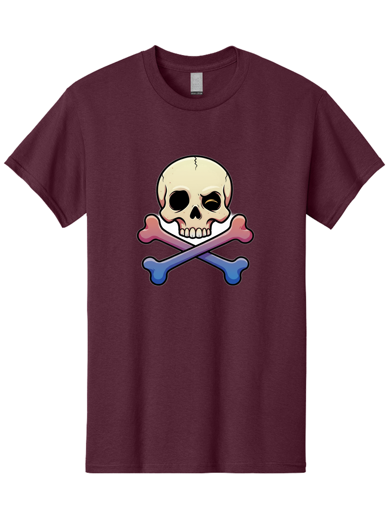 Skull-And-Crossbones Men'S Graphic Tee, 100% Cotton, Comfortable Casual Summer Wear, Machine Washable, Crossed Bones, Human Skull, Poison Symbol, Warning Sign, Cartoon Icon, Grunge Style, Death Symbol, Hazard Warning, Danger Sign, Bae739 9