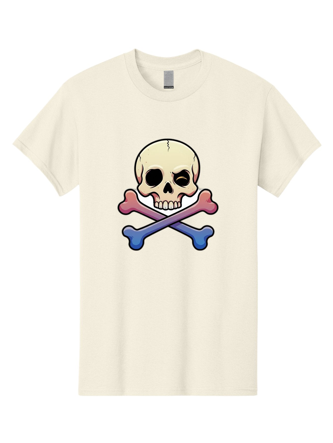 Skull-And-Crossbones Men'S Graphic Tee, 100% Cotton, Comfortable Casual Summer Wear, Machine Washable, Crossed Bones, Human Skull, Poison Symbol, Warning Sign, Cartoon Icon, Grunge Style, Death Symbol, Hazard Warning, Danger Sign, Bae739 8