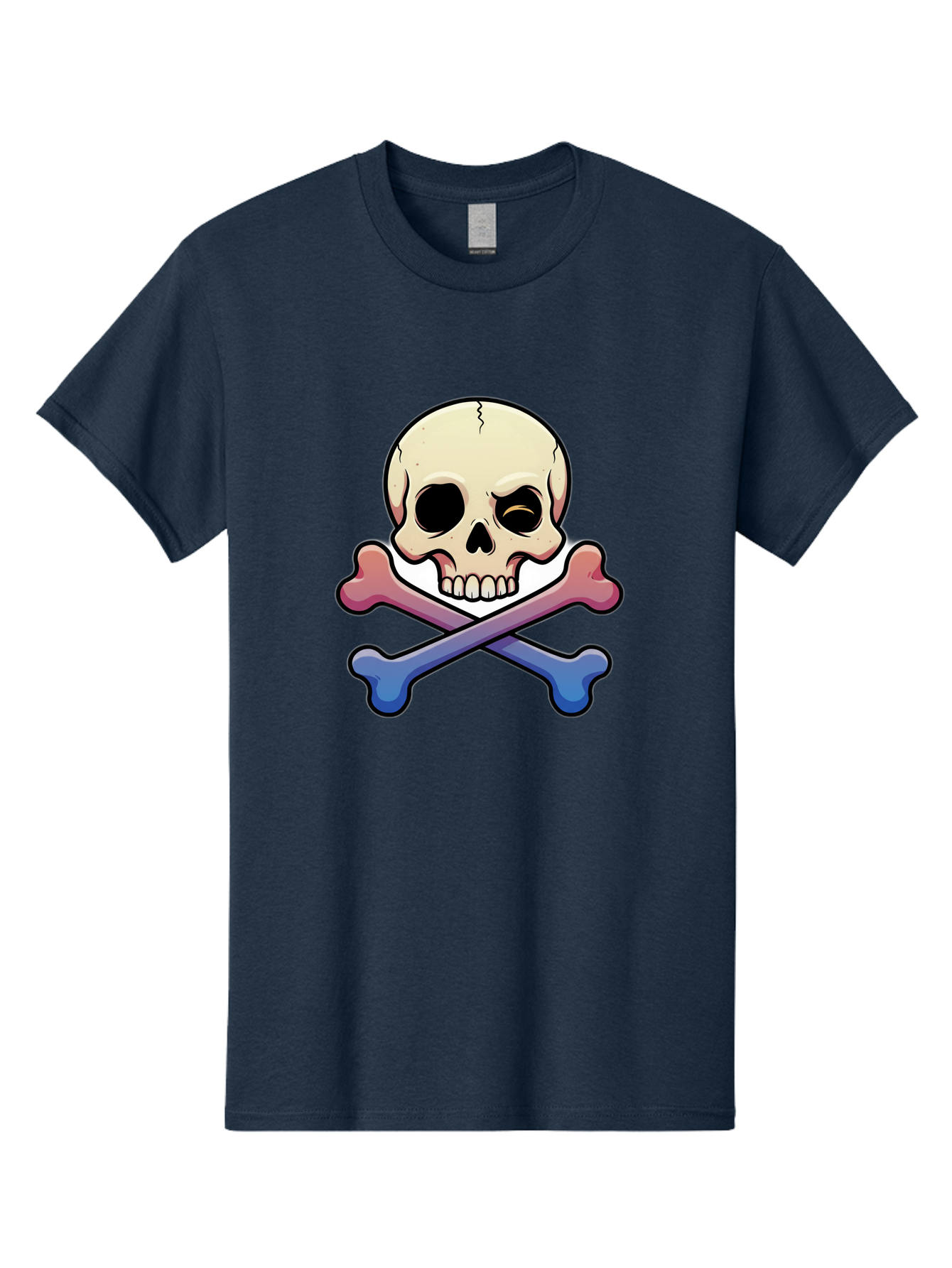 Skull-And-Crossbones Men'S Graphic Tee, 100% Cotton, Comfortable Casual Summer Wear, Machine Washable, Crossed Bones, Human Skull, Poison Symbol, Warning Sign, Cartoon Icon, Grunge Style, Death Symbol, Hazard Warning, Danger Sign, Bae739 3