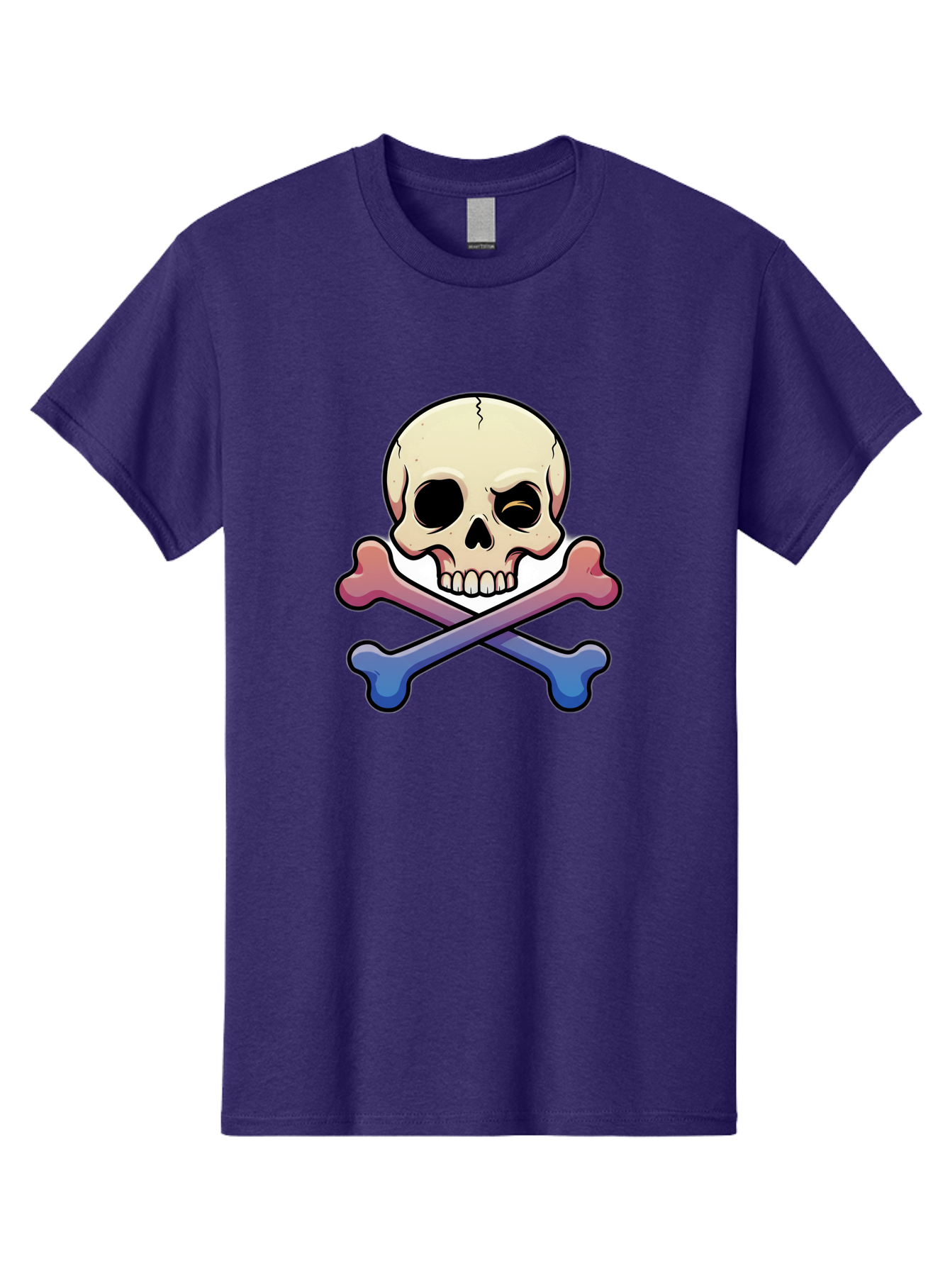 Skull-And-Crossbones Men'S Graphic Tee, 100% Cotton, Comfortable Casual Summer Wear, Machine Washable, Crossed Bones, Human Skull, Poison Symbol, Warning Sign, Cartoon Icon, Grunge Style, Death Symbol, Hazard Warning, Danger Sign, Bae739 4