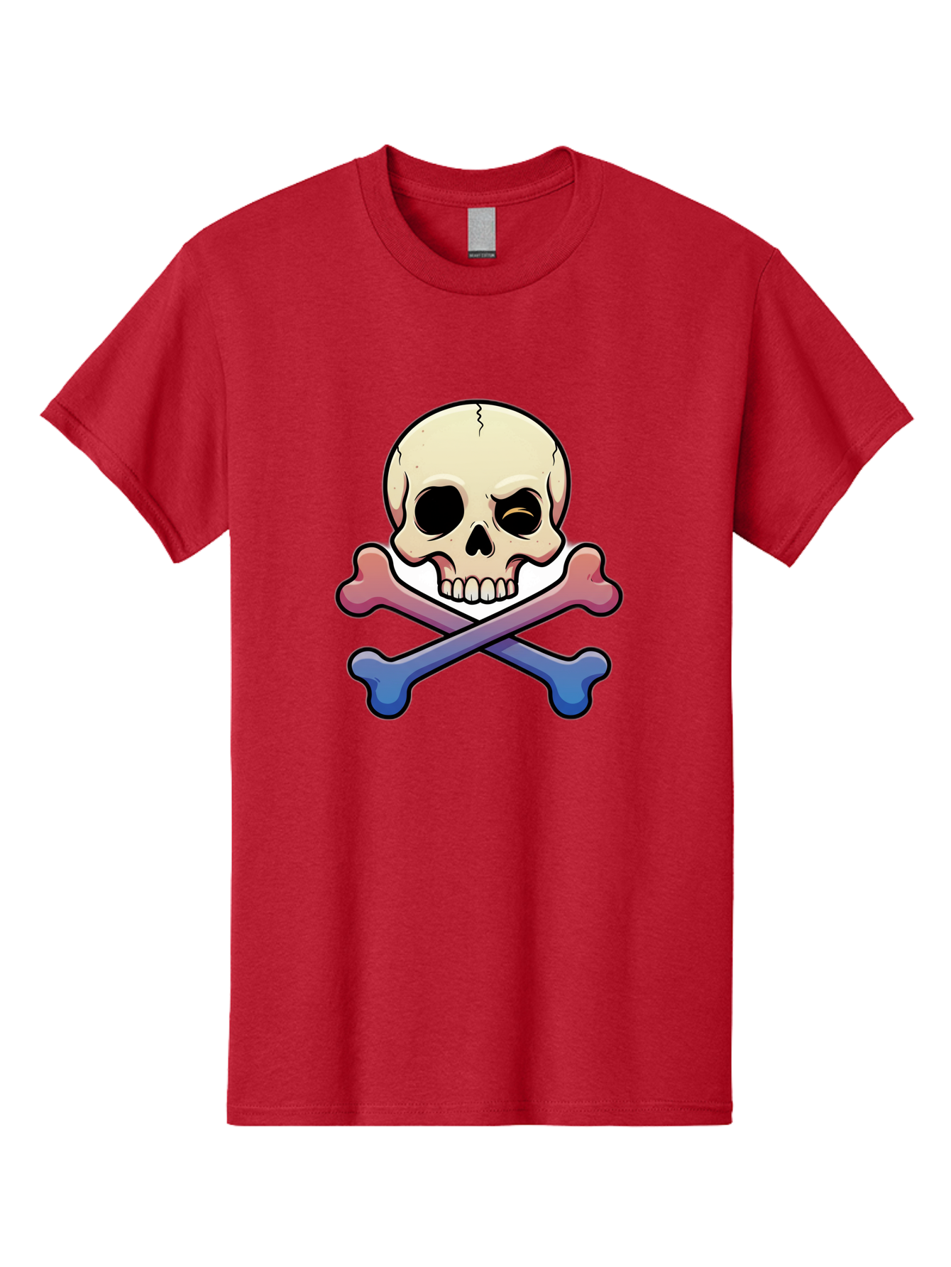 Skull-And-Crossbones Men'S Graphic Tee, 100% Cotton, Comfortable Casual Summer Wear, Machine Washable, Crossed Bones, Human Skull, Poison Symbol, Warning Sign, Cartoon Icon, Grunge Style, Death Symbol, Hazard Warning, Danger Sign, Bae739 12