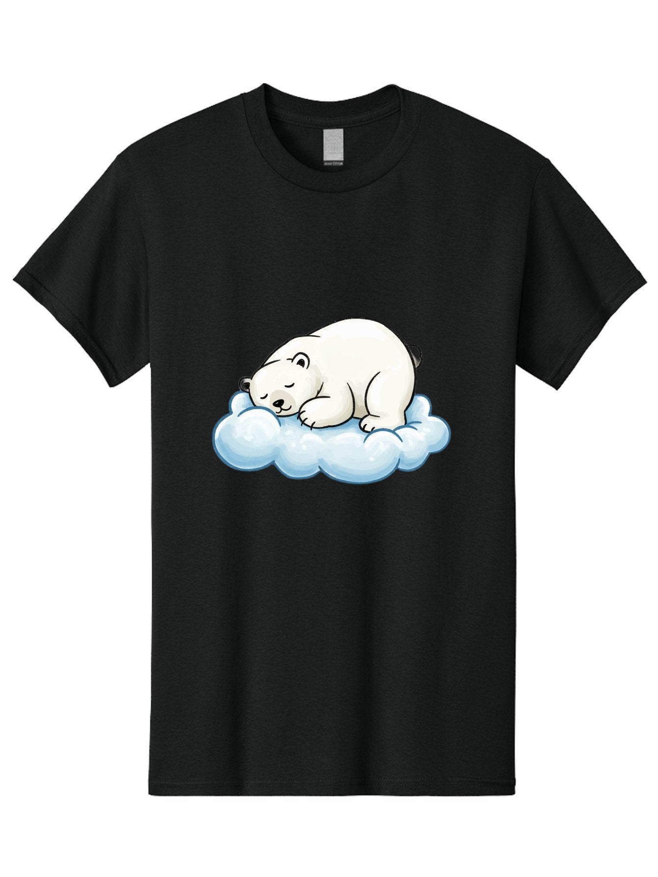 Sleeping-Polar-Bear-10 Men'S Graphic Tee, 100% Cotton, Comfortable Casual Summer Wear, Machine Washable, Sleeping Polar Bear, Cute Cartoon Character, White Fur, Fluffy Cloud, Peaceful Slumber, Adorable Illustration, Dreamy Atmosphere, Bae741 14