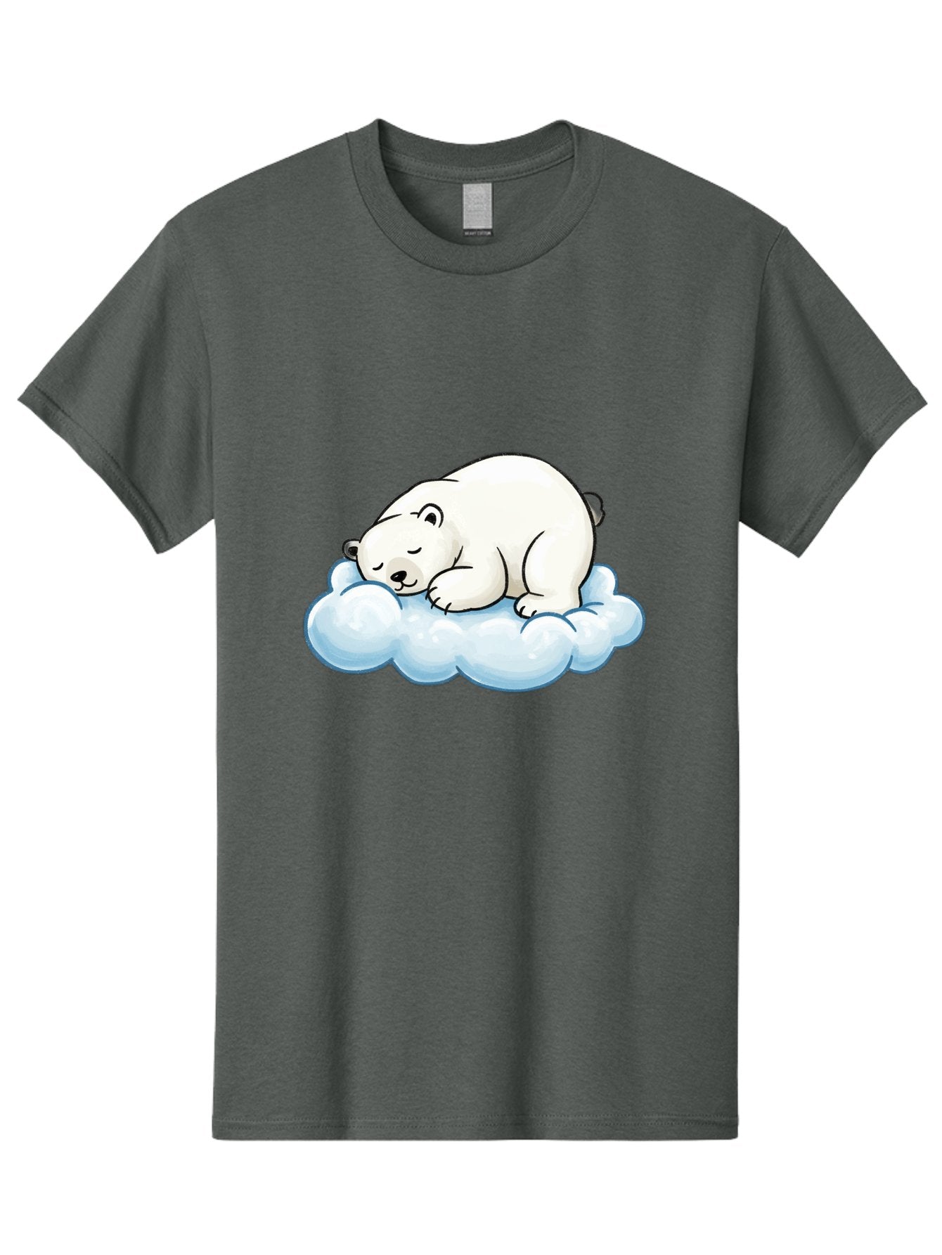 Sleeping-Polar-Bear-10 Men'S Graphic Tee, 100% Cotton, Comfortable Casual Summer Wear, Machine Washable, Sleeping Polar Bear, Cute Cartoon Character, White Fur, Fluffy Cloud, Peaceful Slumber, Adorable Illustration, Dreamy Atmosphere, Bae741 5